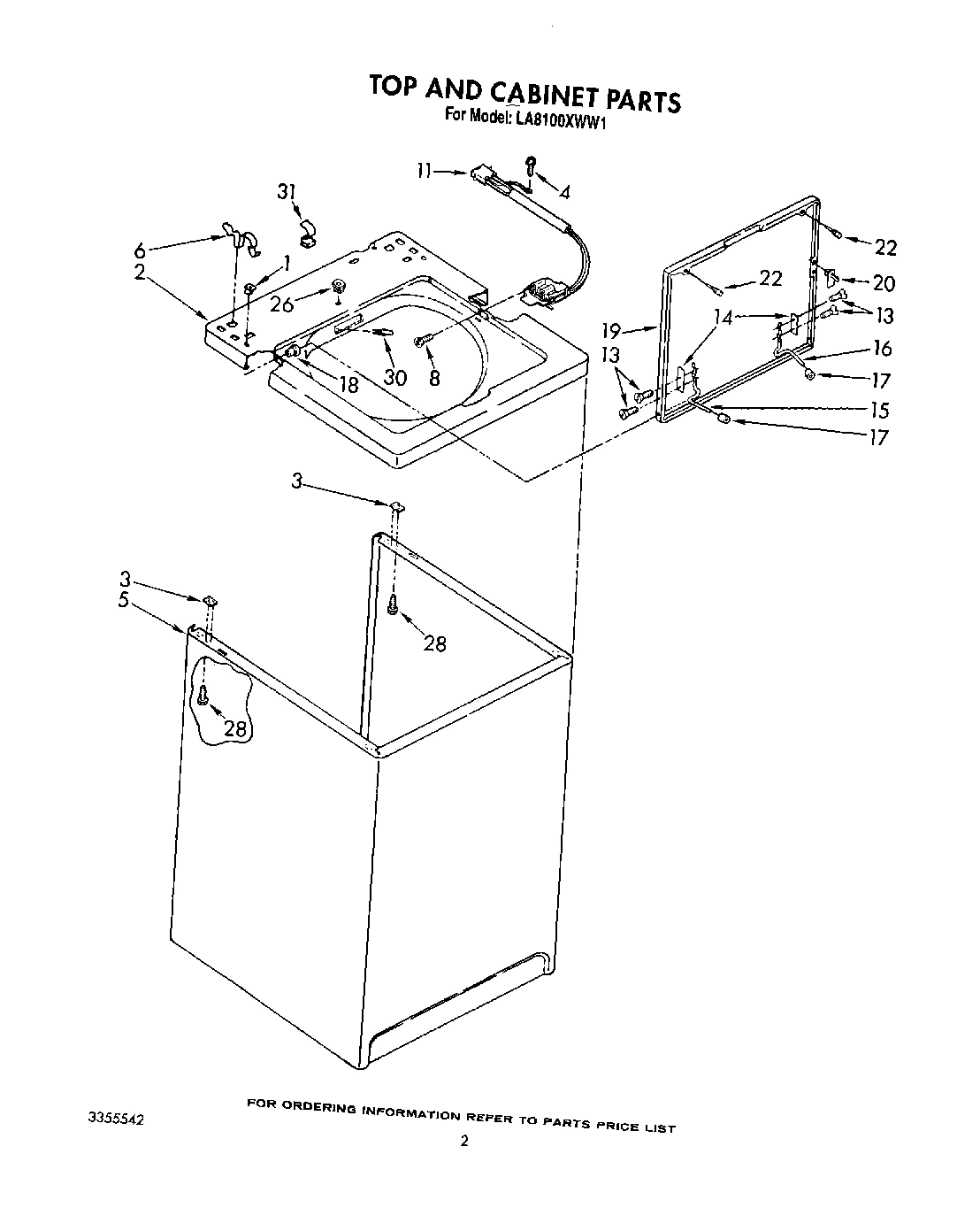 02 - TOP AND CABINET, LIT/OPTIONAL