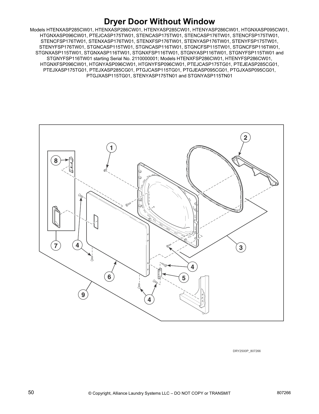 Dryer Door Without Window