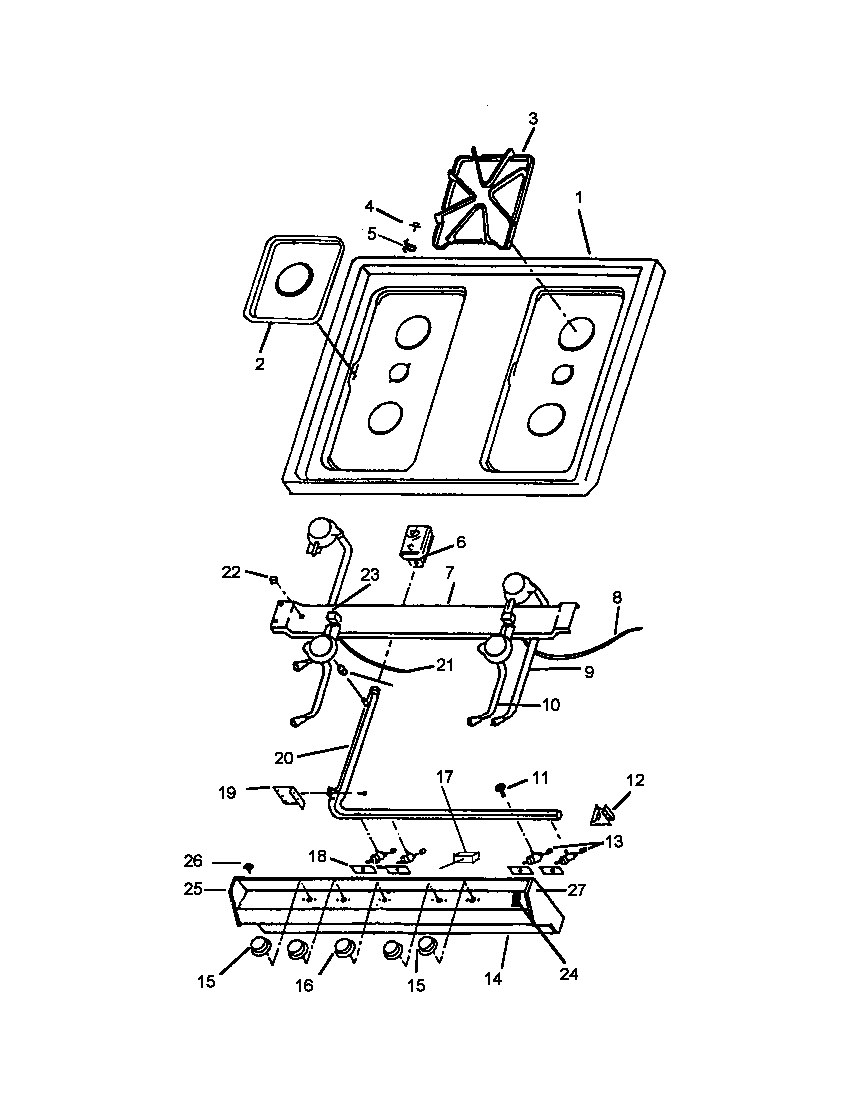 06 - TOP BURNER ASSY(MODEL 1 ONLY)