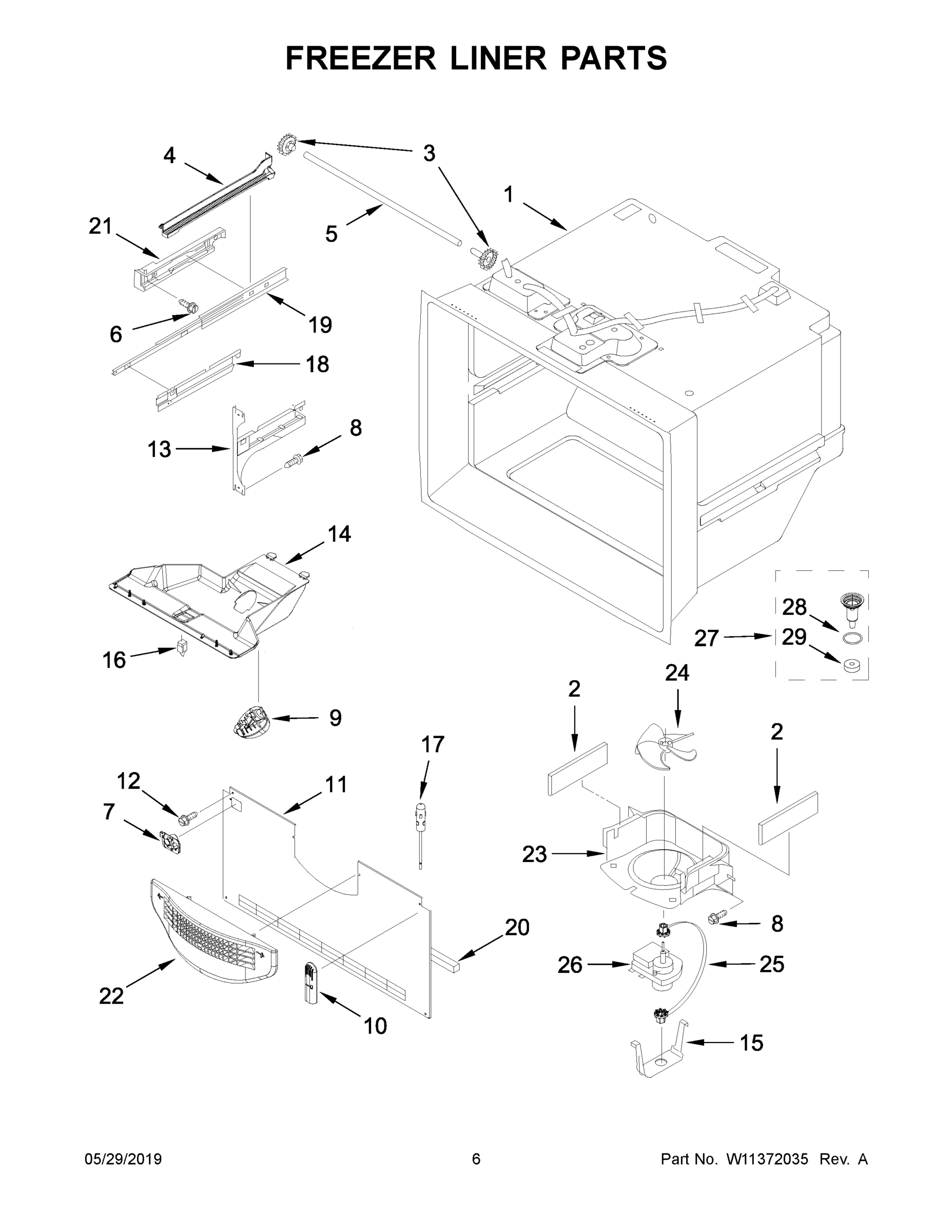04 - FREEZER LINER PARTS