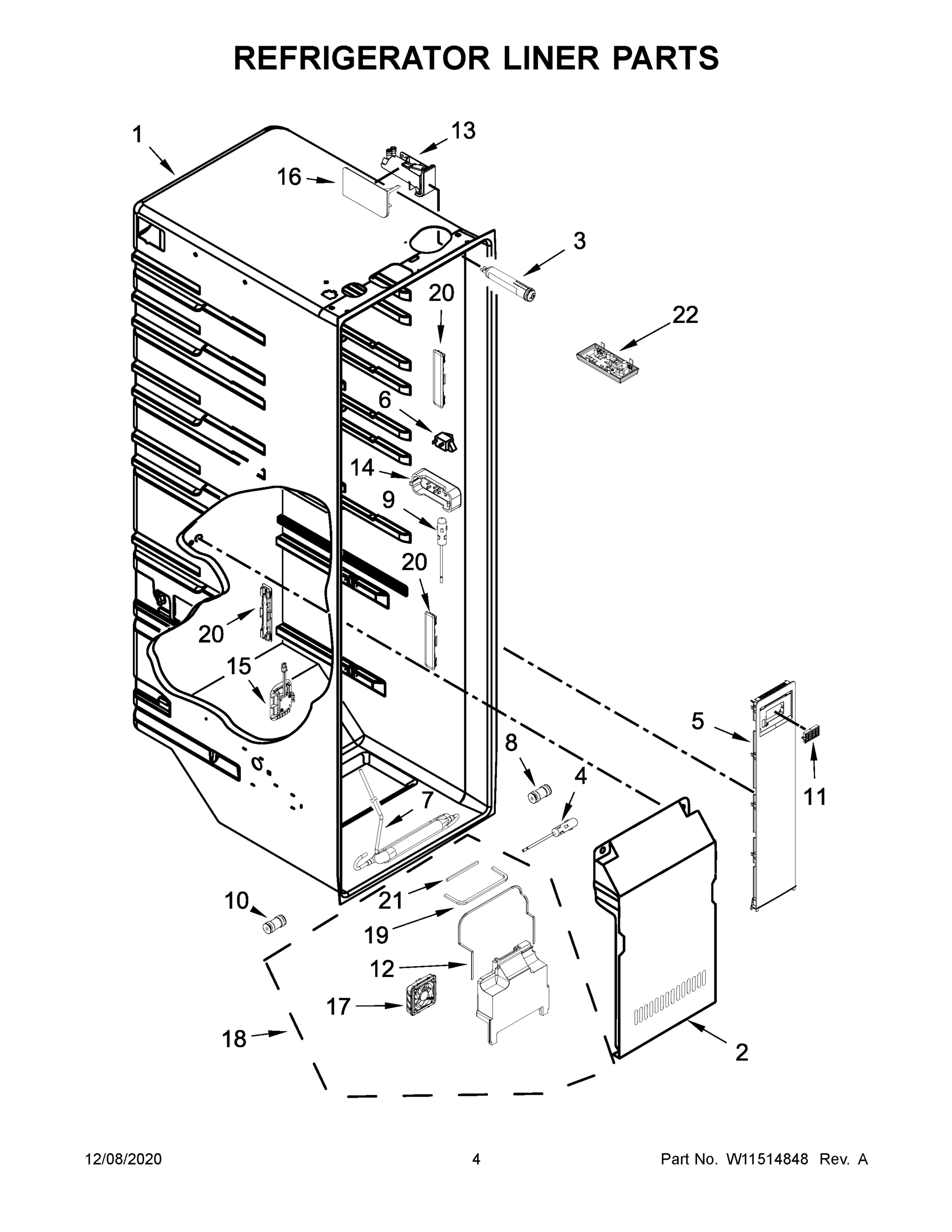 03 - REFRIGERATOR LINER PARTS