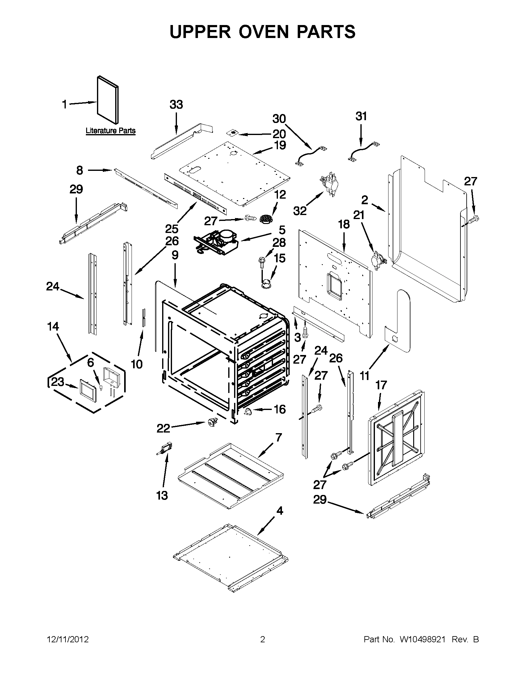 01 - UPPER OVEN PARTS