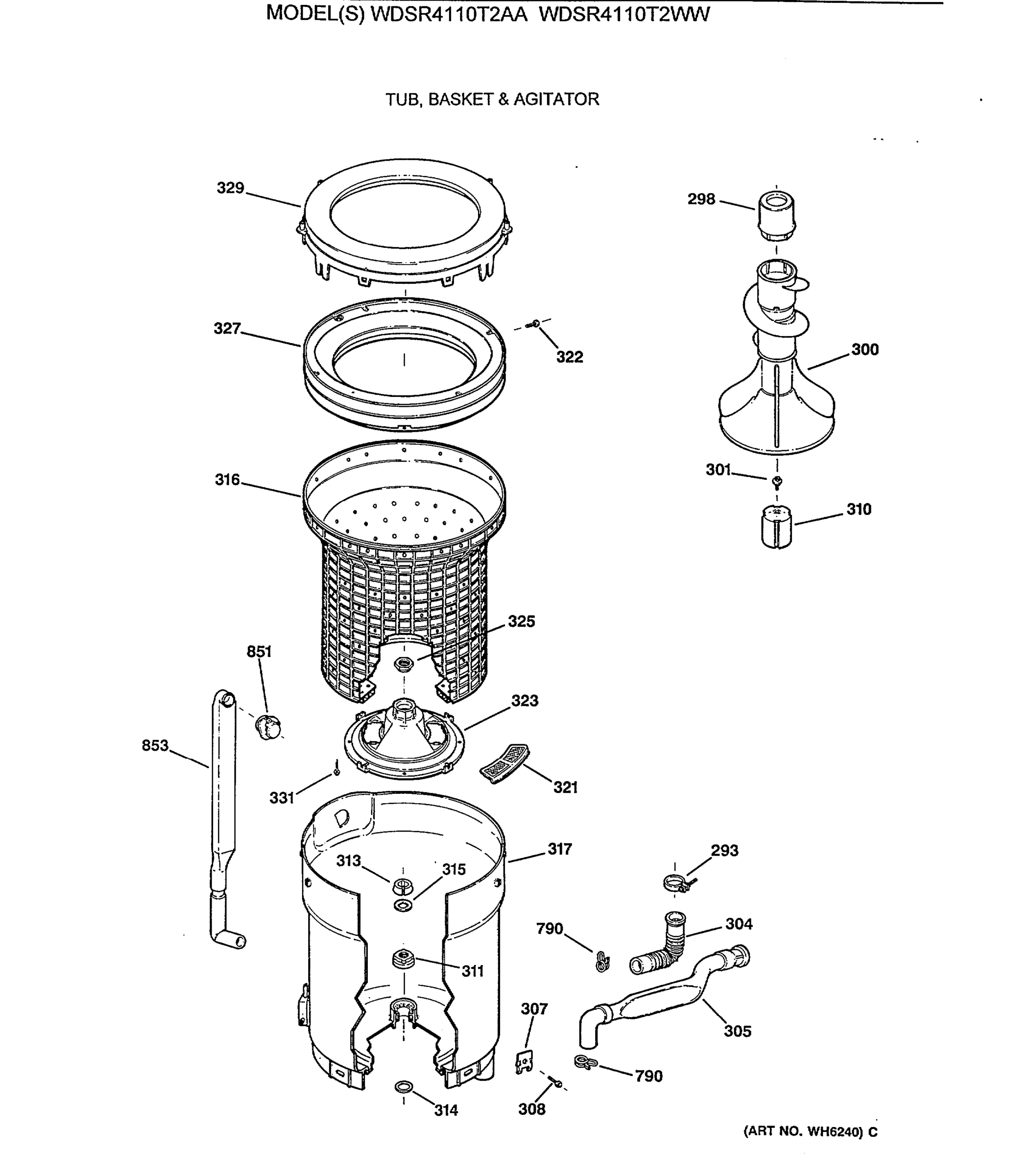 TUB, BASKET & AGITATOR