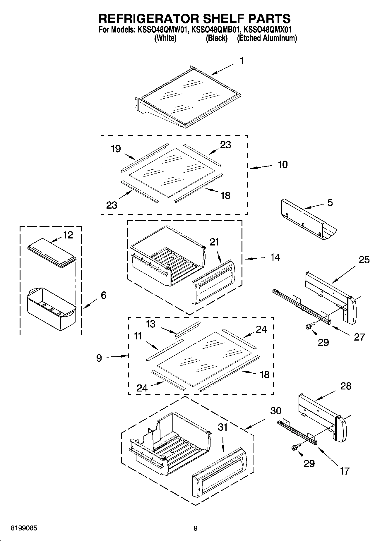 07 - REFRIGERATOR SHELF PARTS