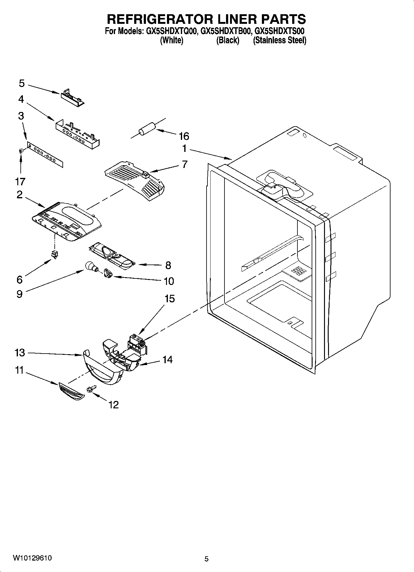 03 - REFRIGERATOR LINER PARTS