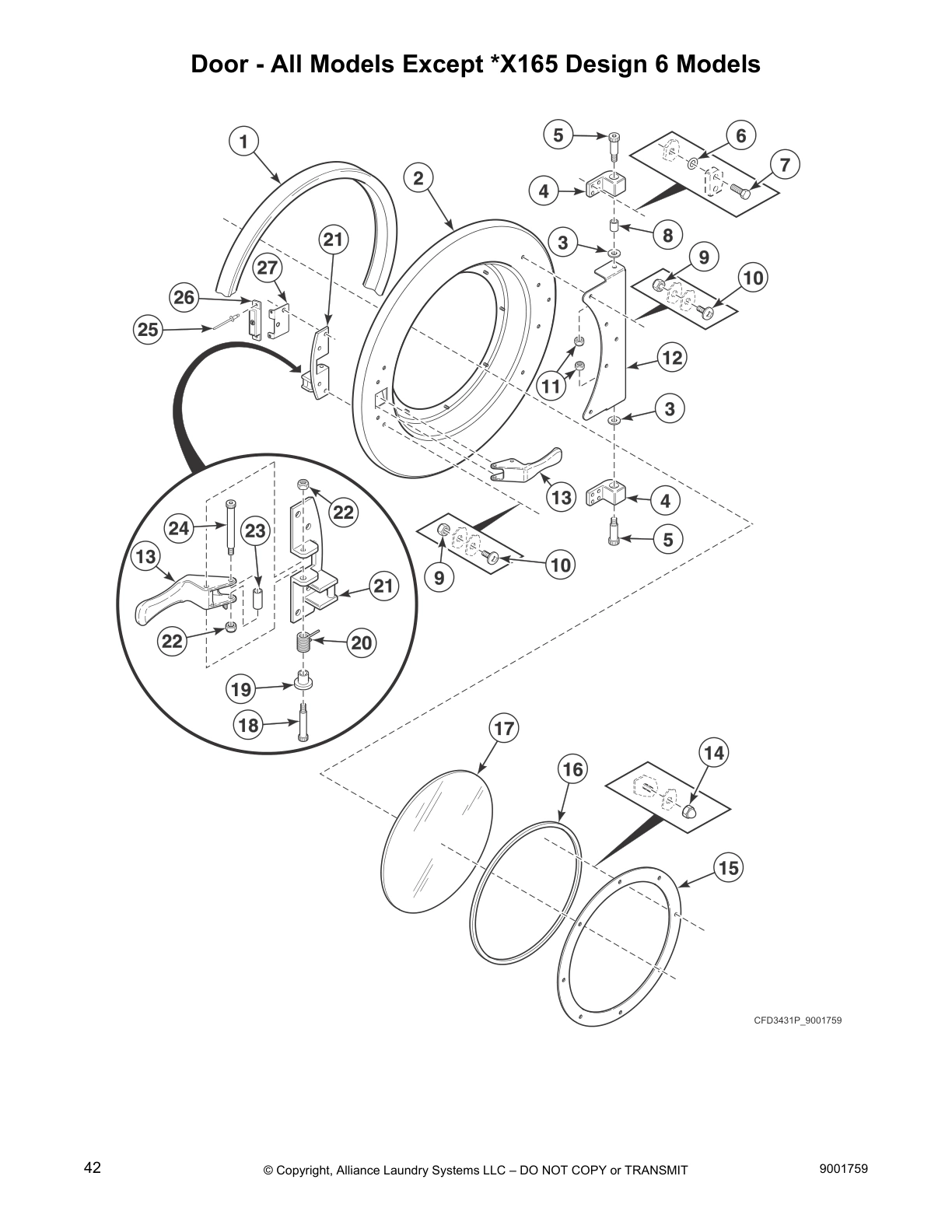 Door - All Models Except *X165 Design 6 Models