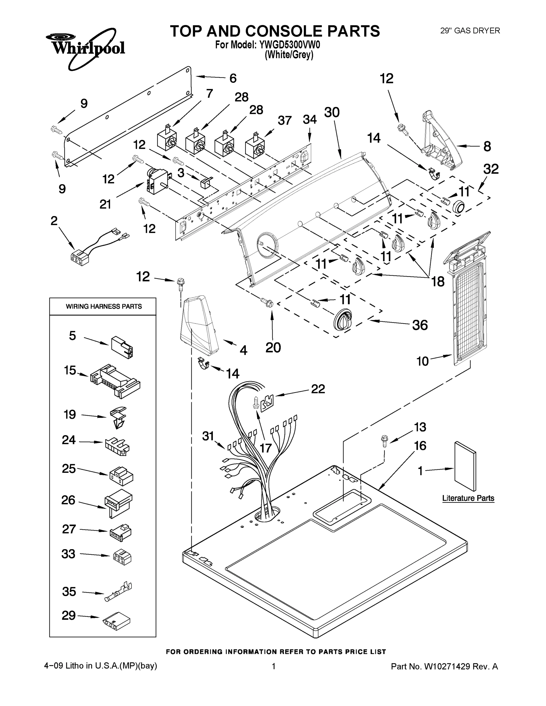 01 - TOP AND CONSOLE PARTS