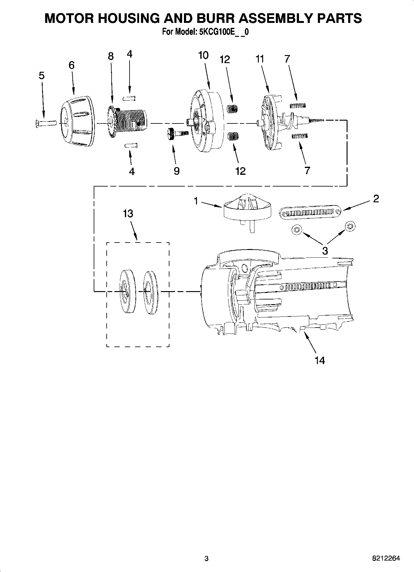 02 - MOTOR HOUSING AND BURR ASSEMBLY PARTS