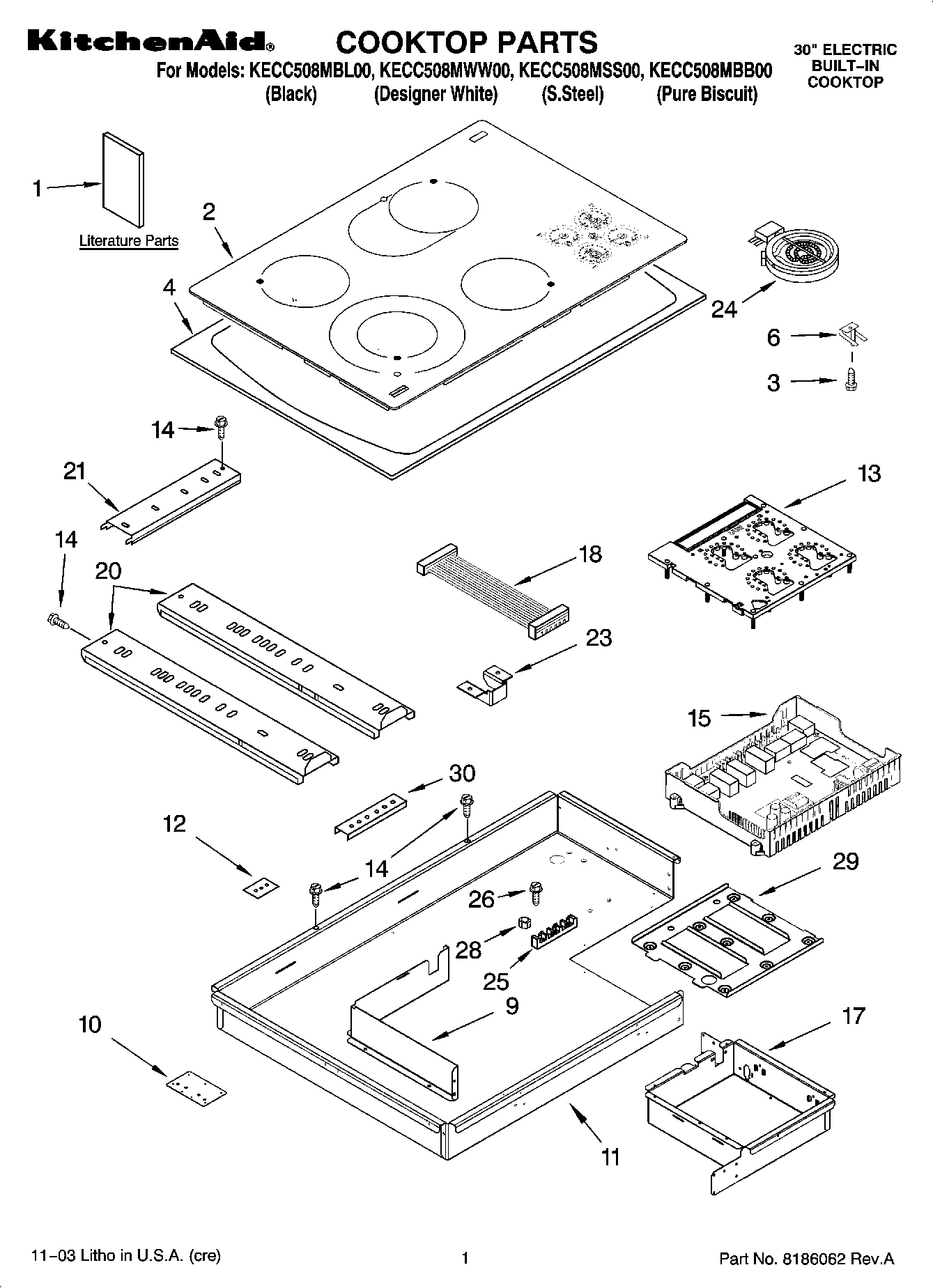 01 - COOKTOP PARTS, MISCELLANEOUS PARTS