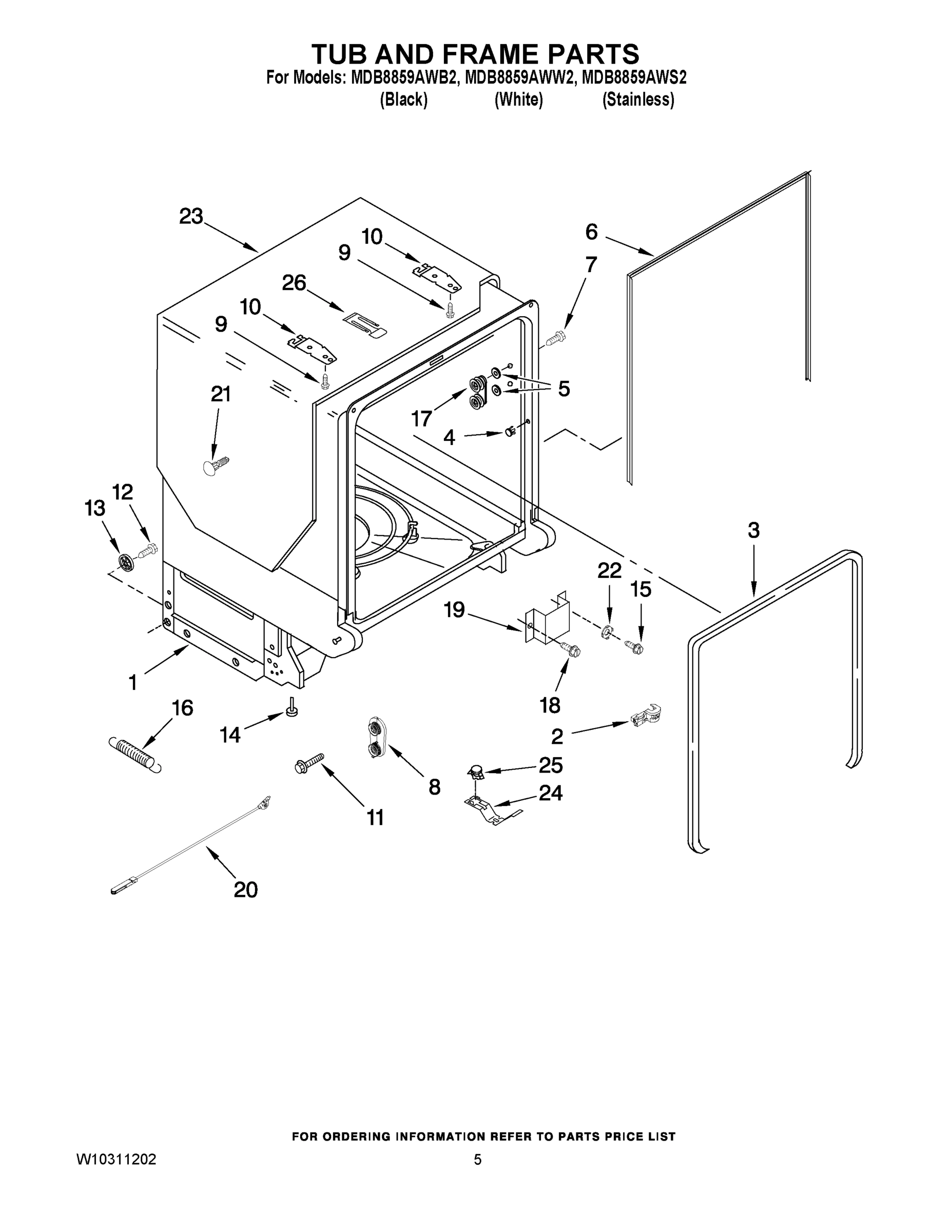 05 - TUB AND FRAME PARTS