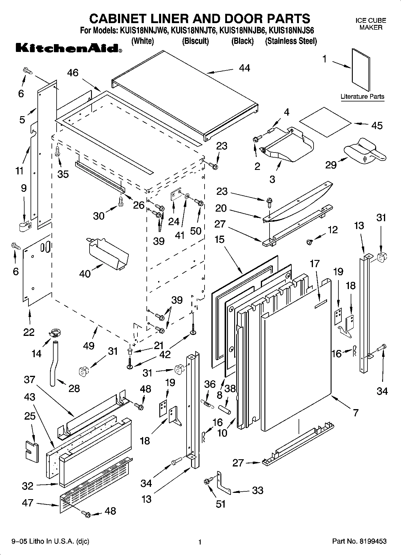 01 - CABINET LINER AND DOOR PARTS