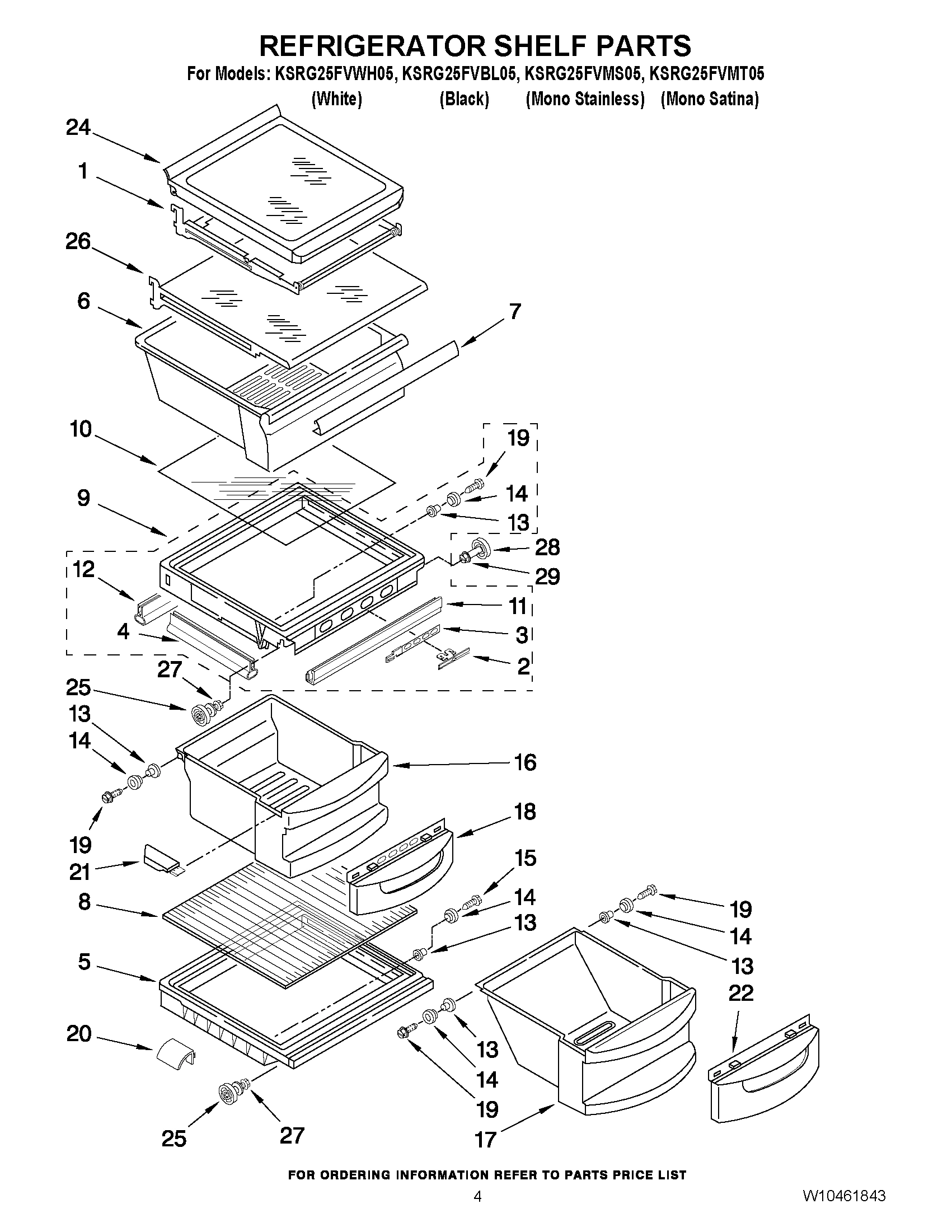 03 - REFRIGERATOR SHELF PARTS