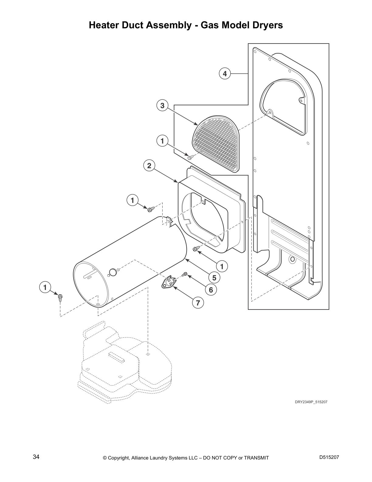 Heater Duct Assembly - Gas Model Dryers