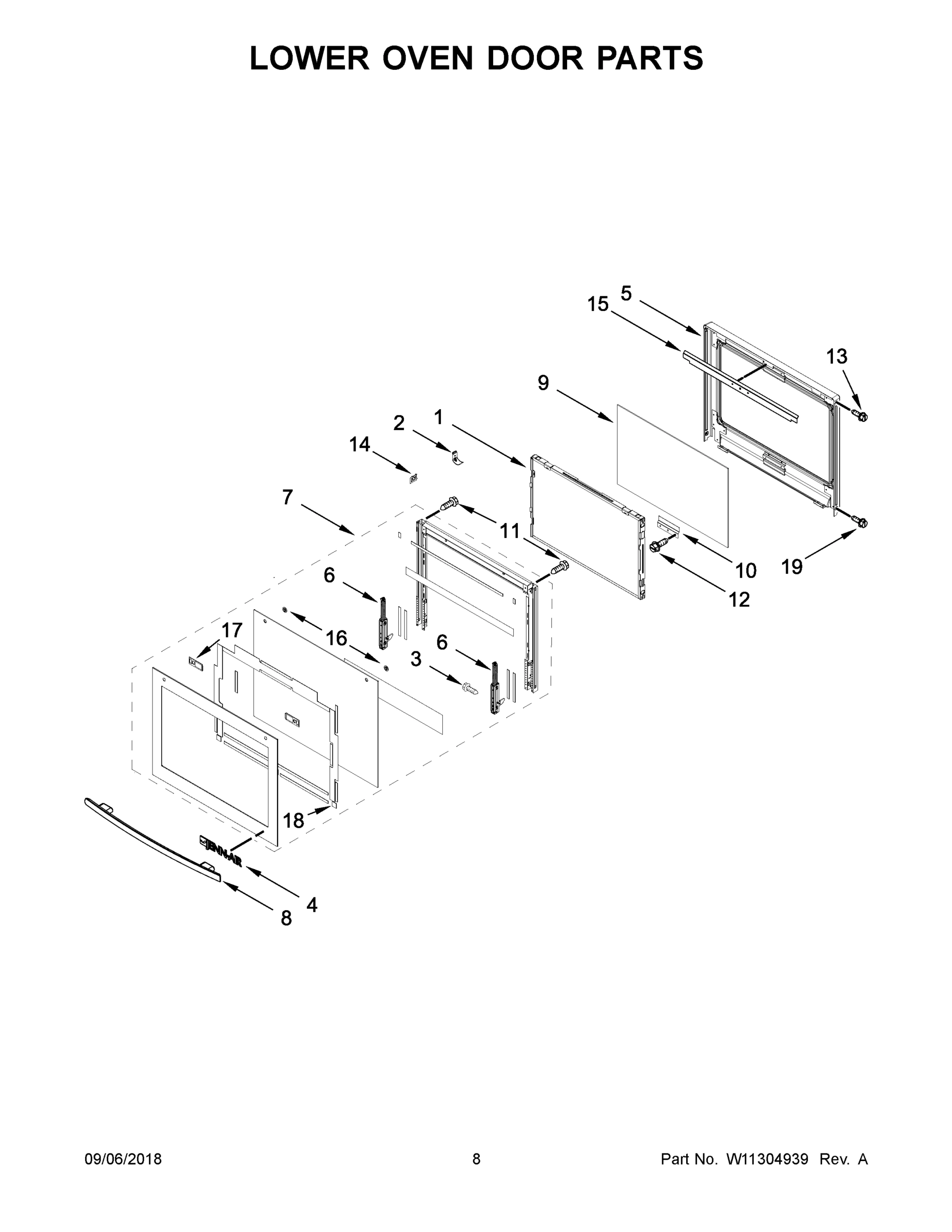 05 - LOWER OVEN DOOR PARTS