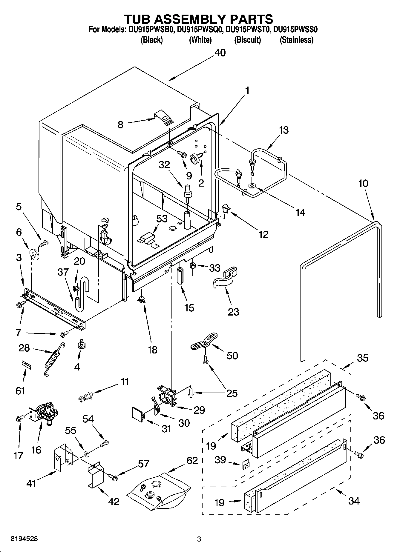 03 - TUB ASSEMBLY PARTS
