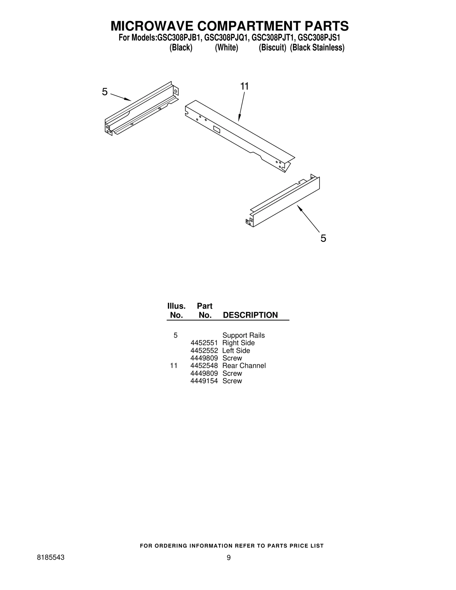 MICROWAVE COMPARTMENT PARTS