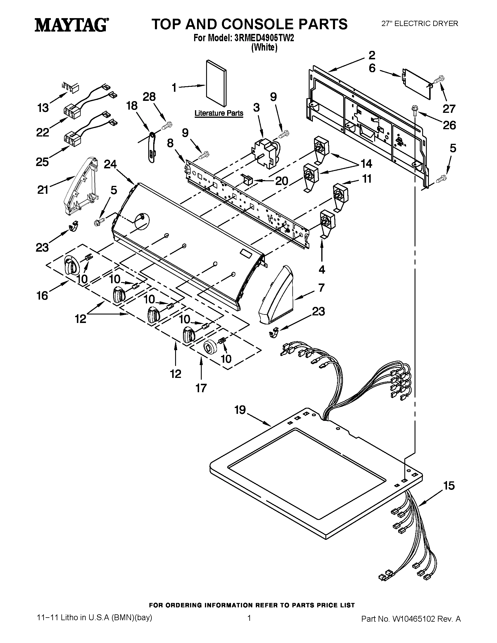 01 - TOP AND CONSOLE PARTS