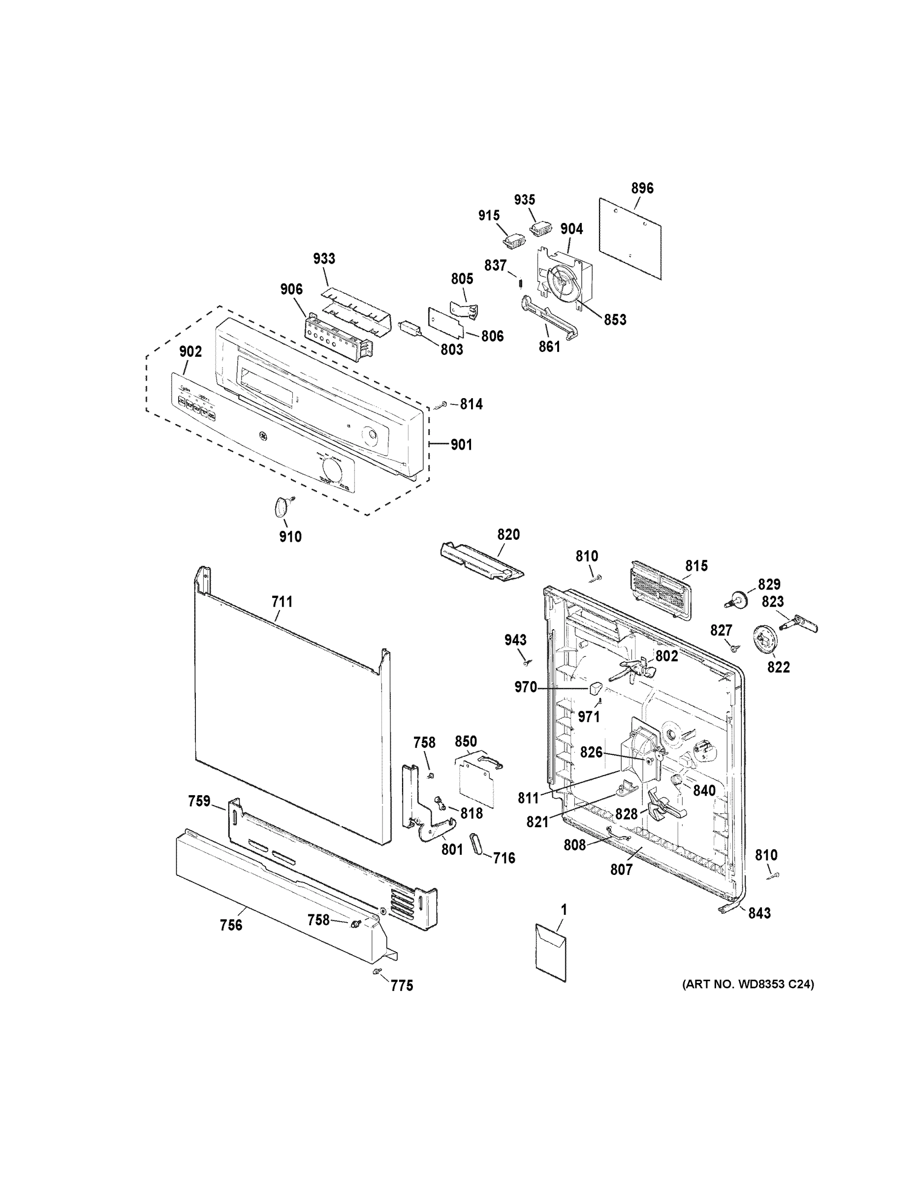 ESCUTCHEON & DOOR ASSEMBLY