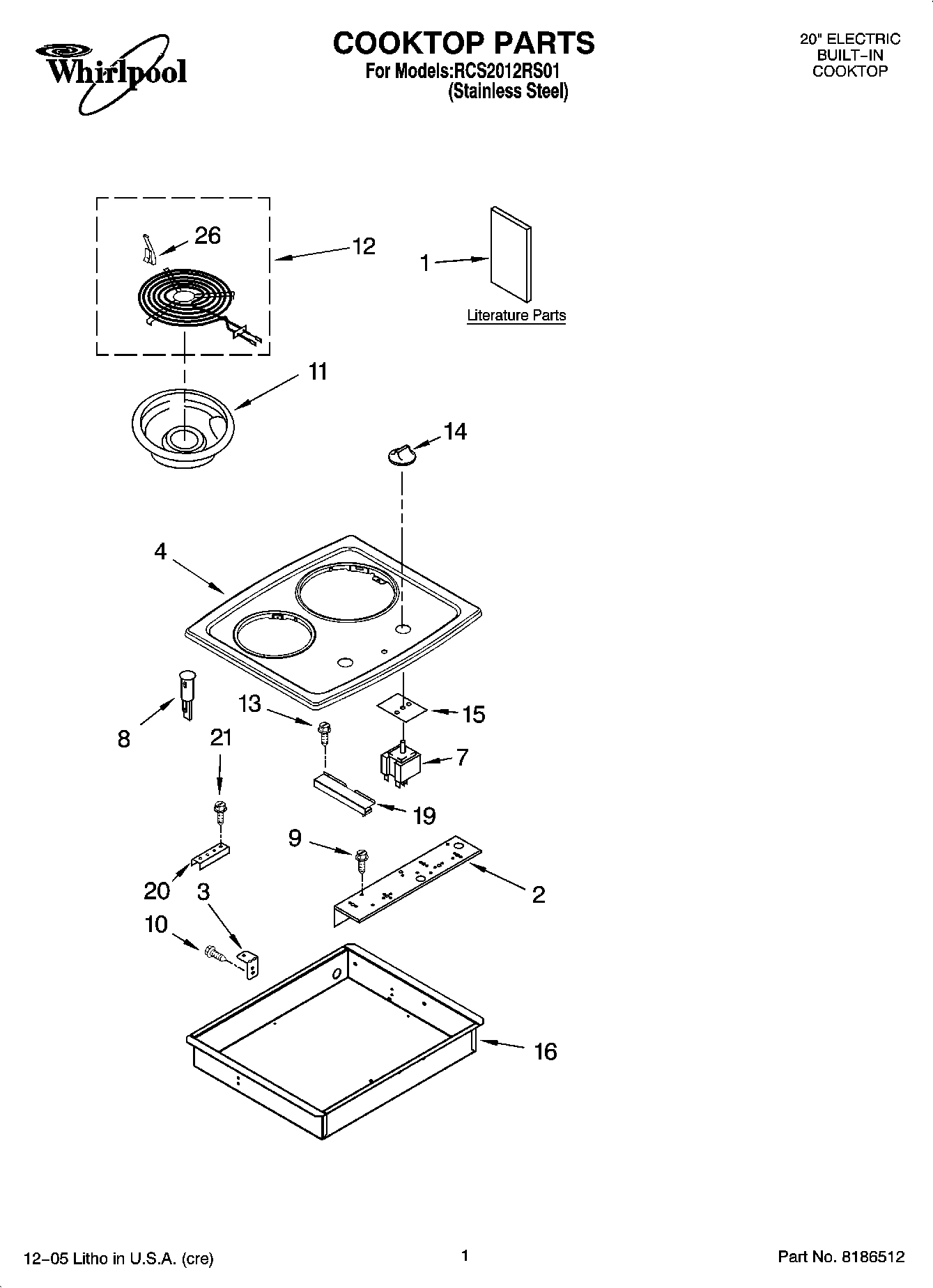 01 - COOKTOP PARTS, OPTIONAL PARTS