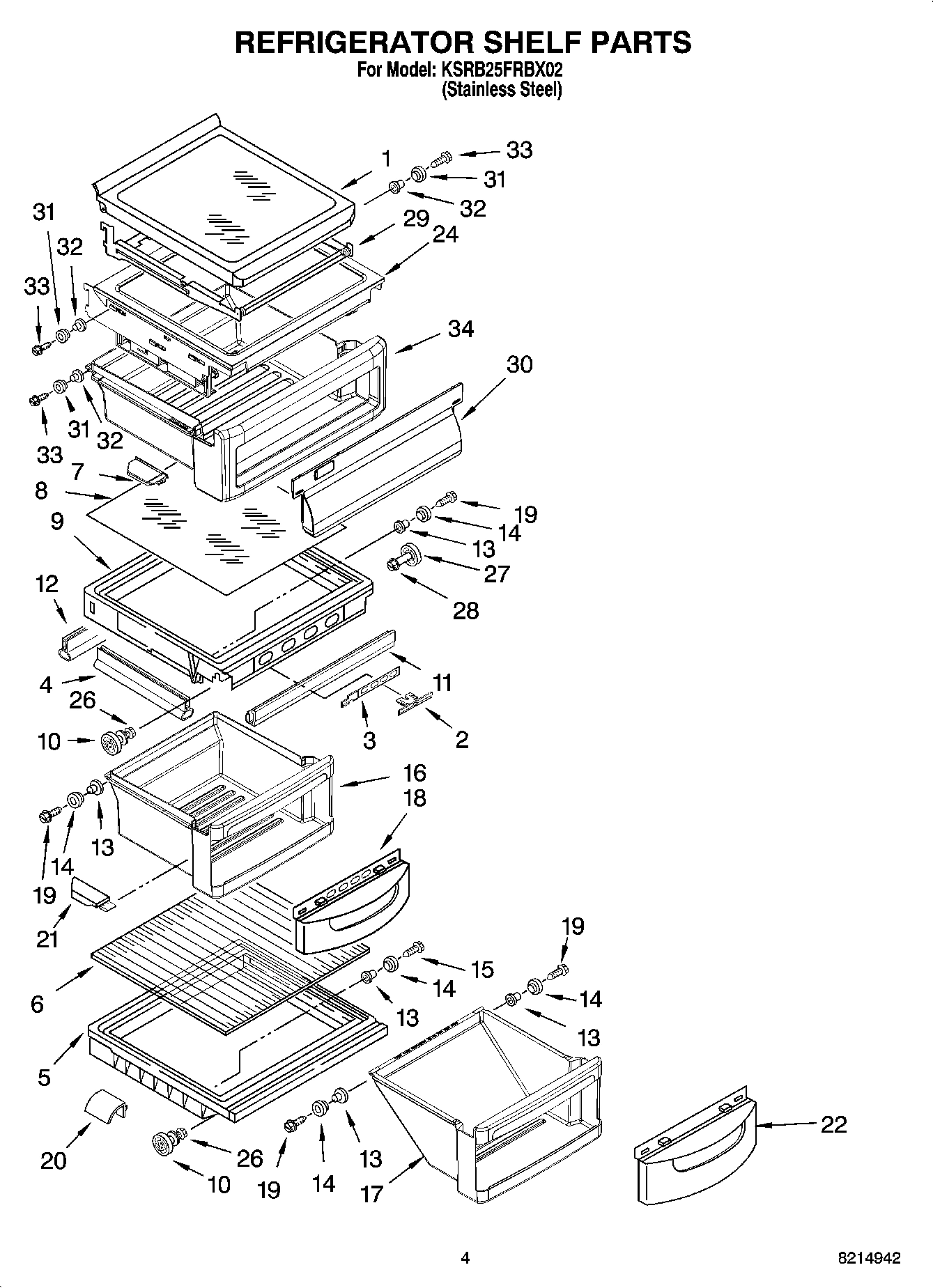 03 - REFRIGERATOR SHELF PARTS