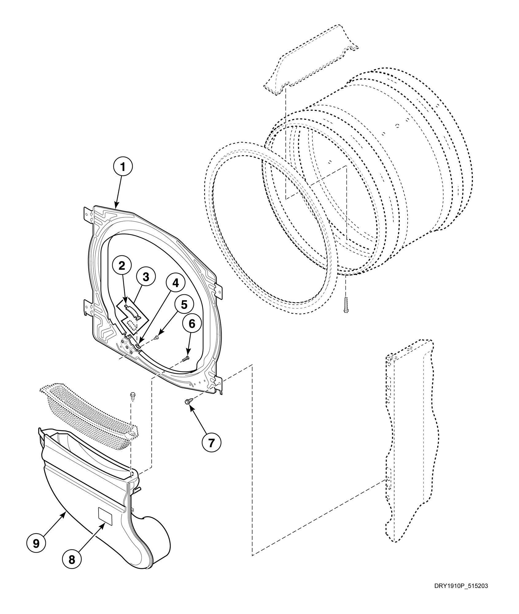 Front Bulkhead, Air Duct and Felt Seal (Drawing 1 of 2)