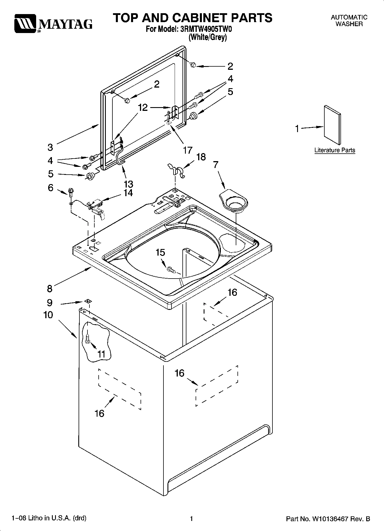 01 - TOP AND CABINET PARTS