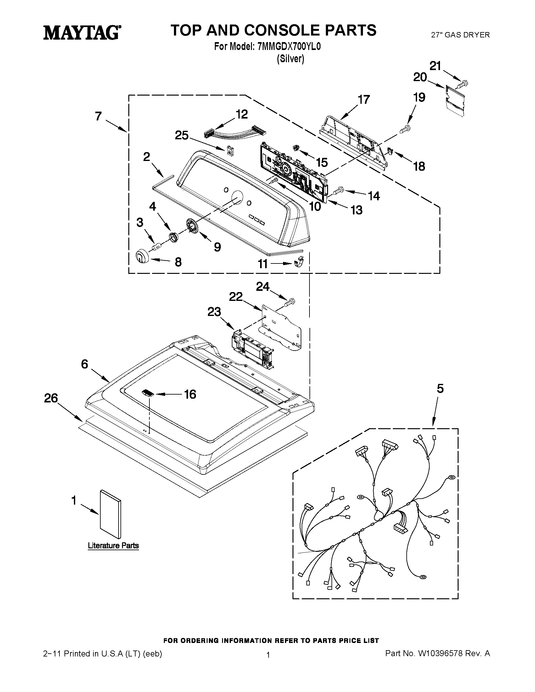 01 - TOP AND CONSOLE PARTS