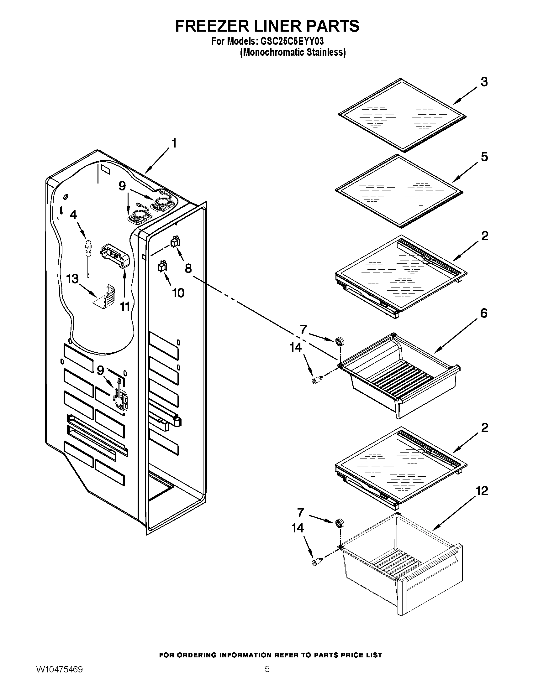 04 - FREEZER LINER PARTS