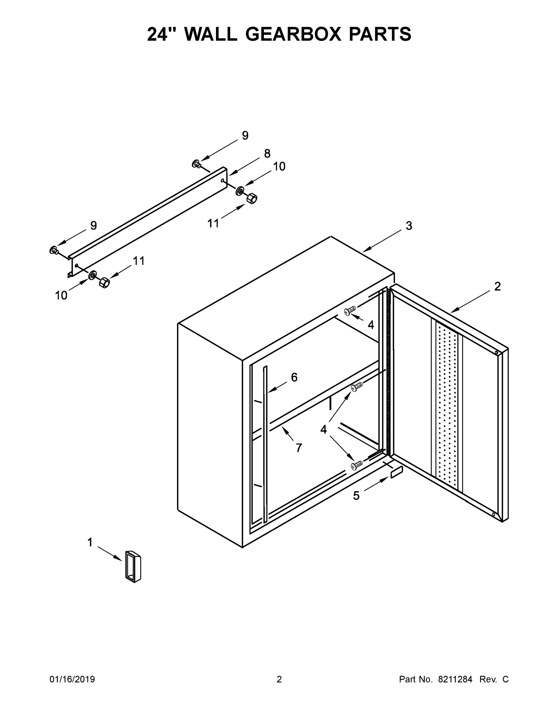 02 - 24" WALL GEARBOX PARTS