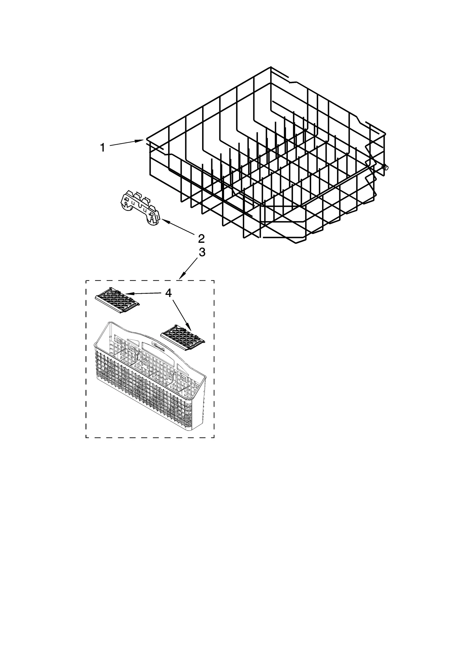 LOWER RACK PARTS, OPTIONAL PARTS (NOT INCLUDED)