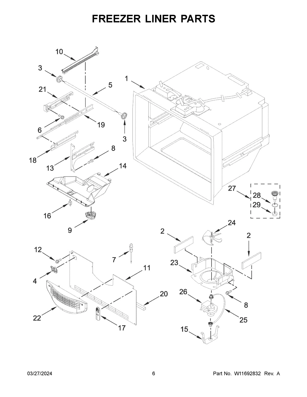 04 - FREEZER LINER PARTS