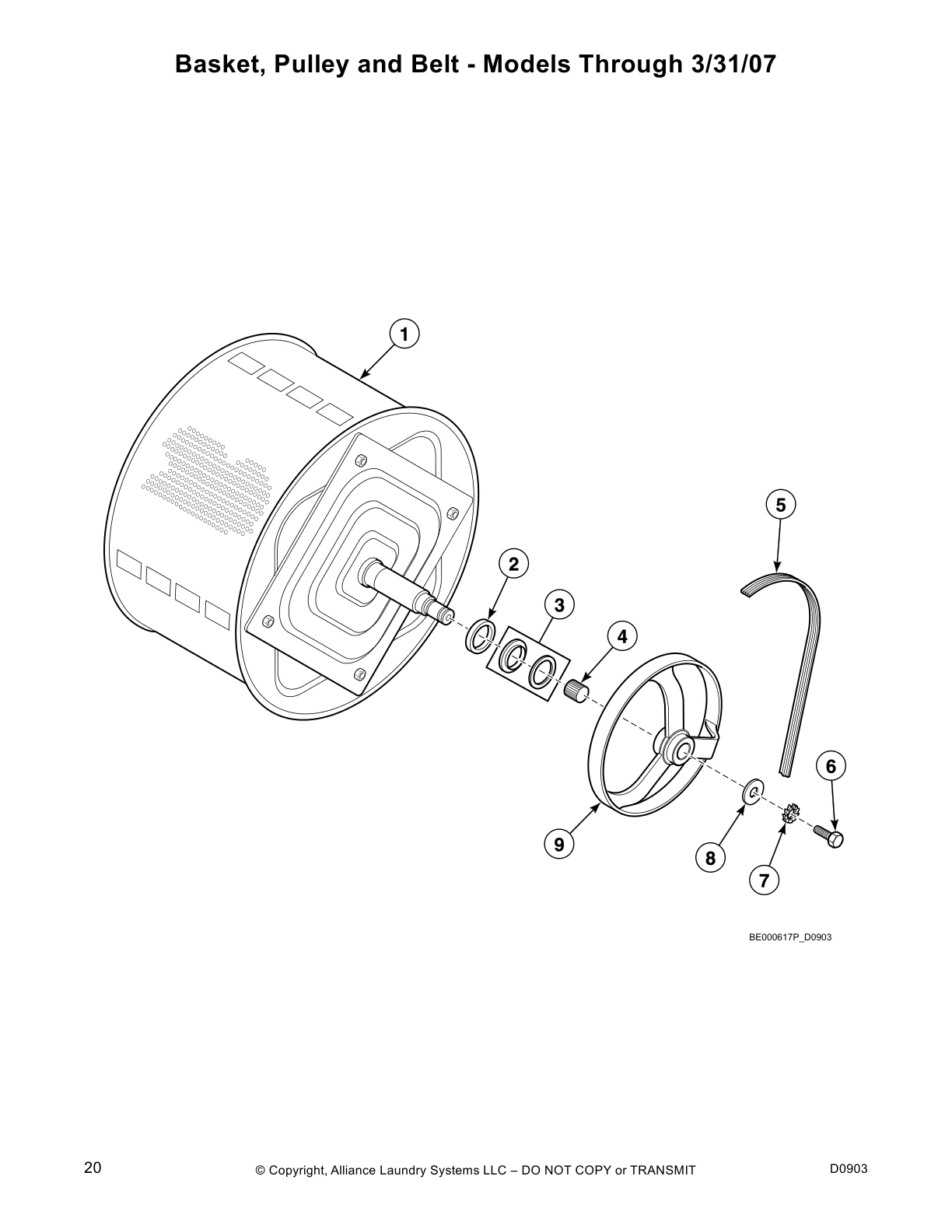 Basket, Pulley and Belt - Models Through 3/31/07