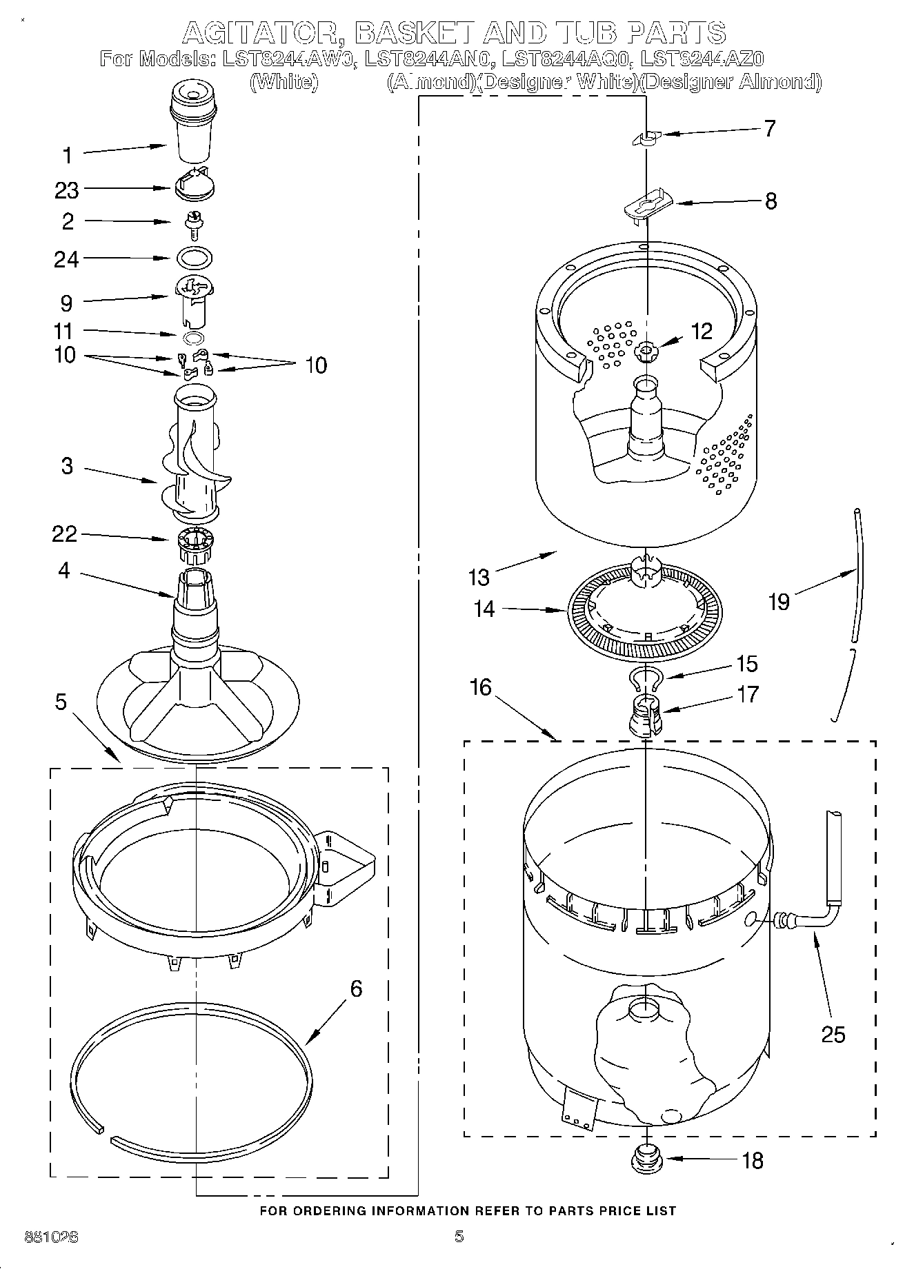 04 - AGITATOR, BASKET AND TUB
