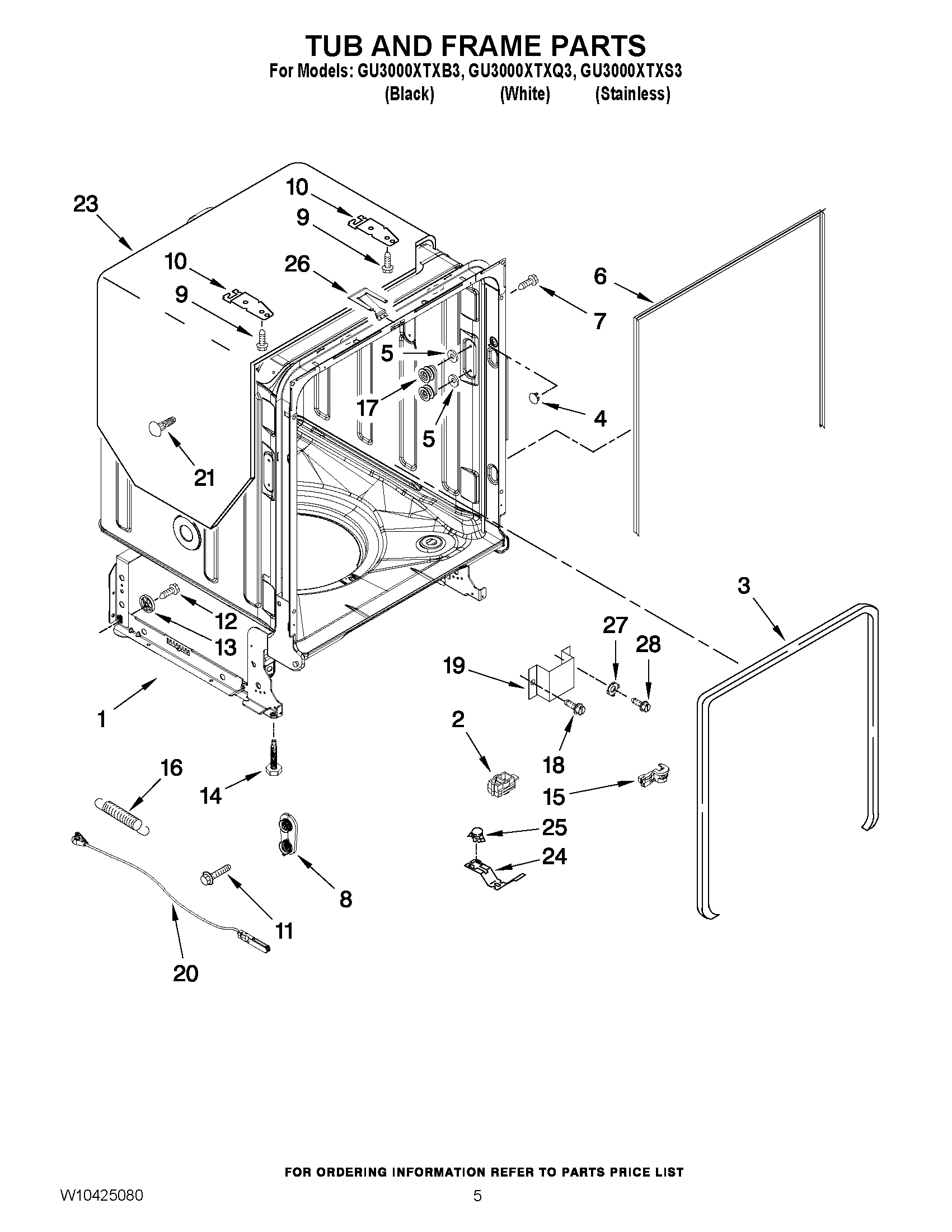 05 - TUB AND FRAME PARTS