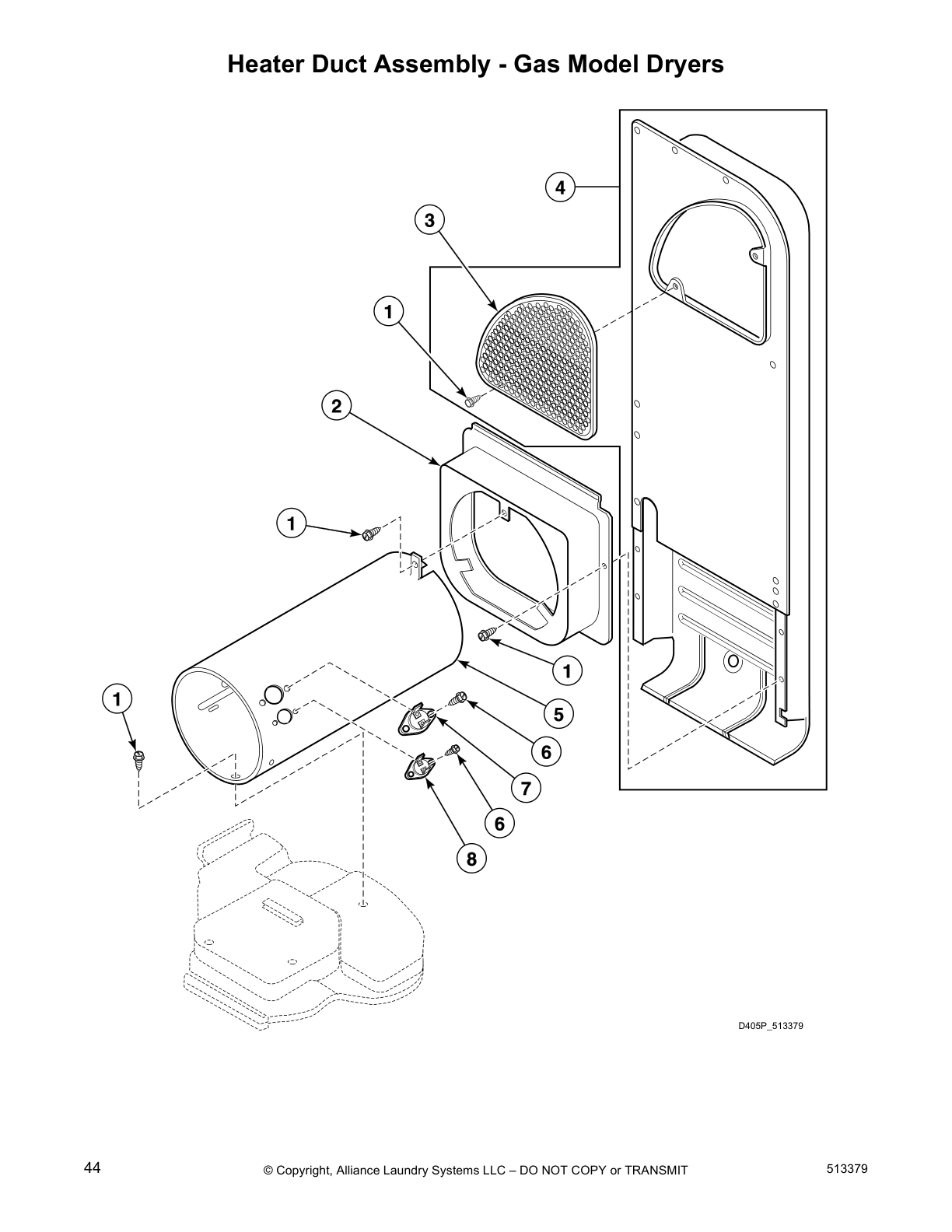 Heater Duct Assembly - Gas Model Dryers
