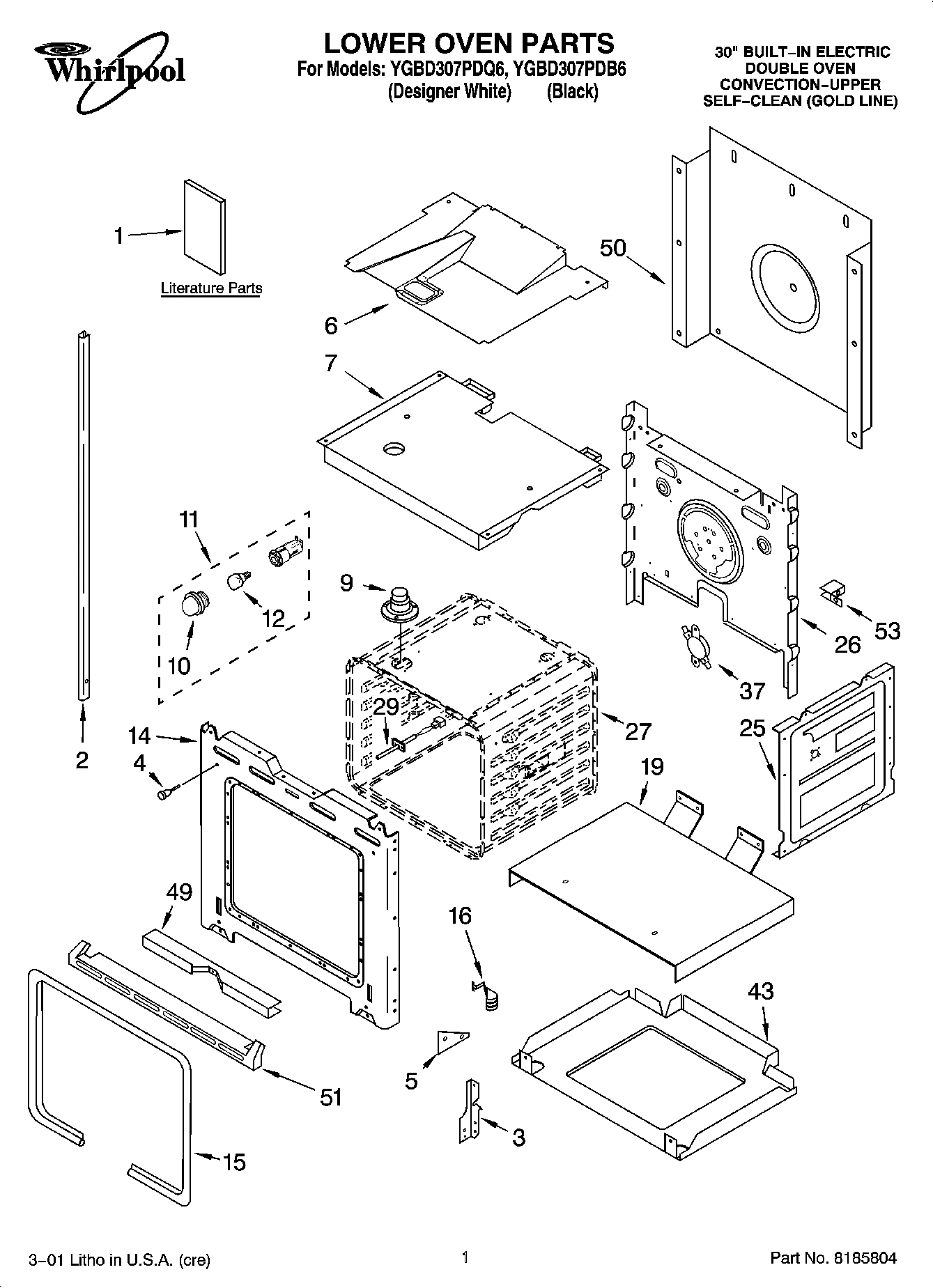 01 - LOWER OVEN PARTS
