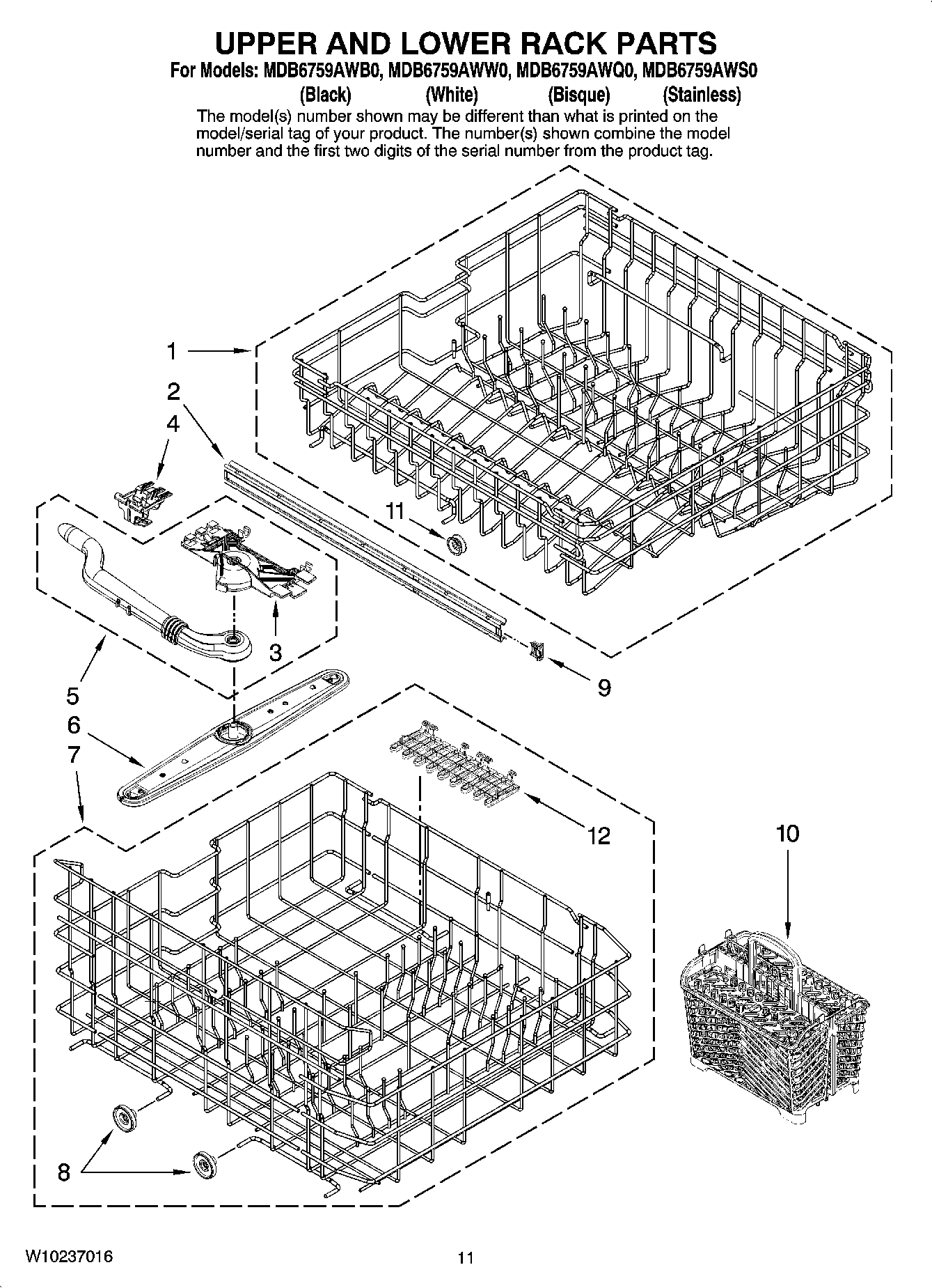 09 - UPPER AND LOWER RACK PARTS