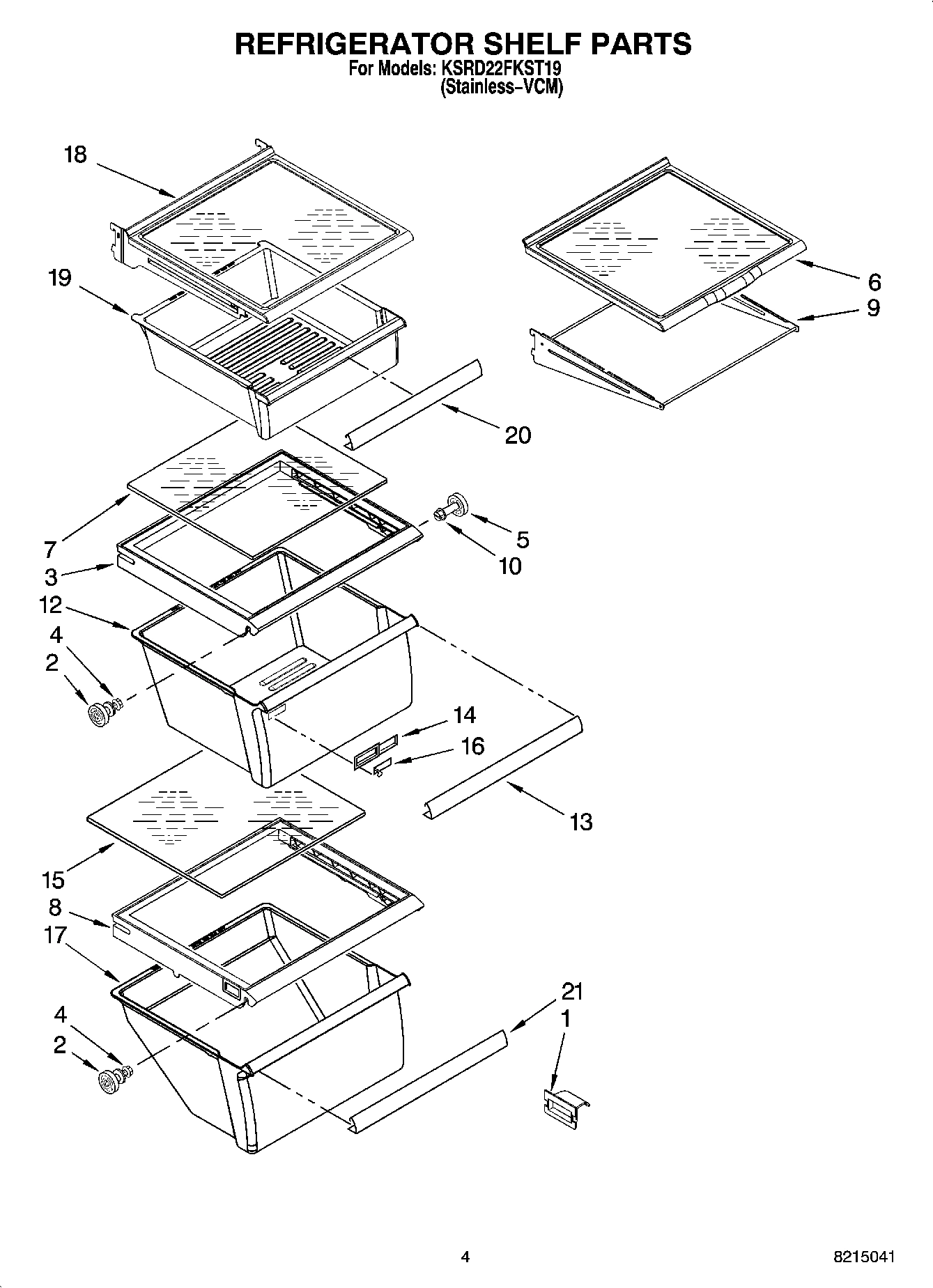 03 - REFRIGERATOR SHELF PARTS