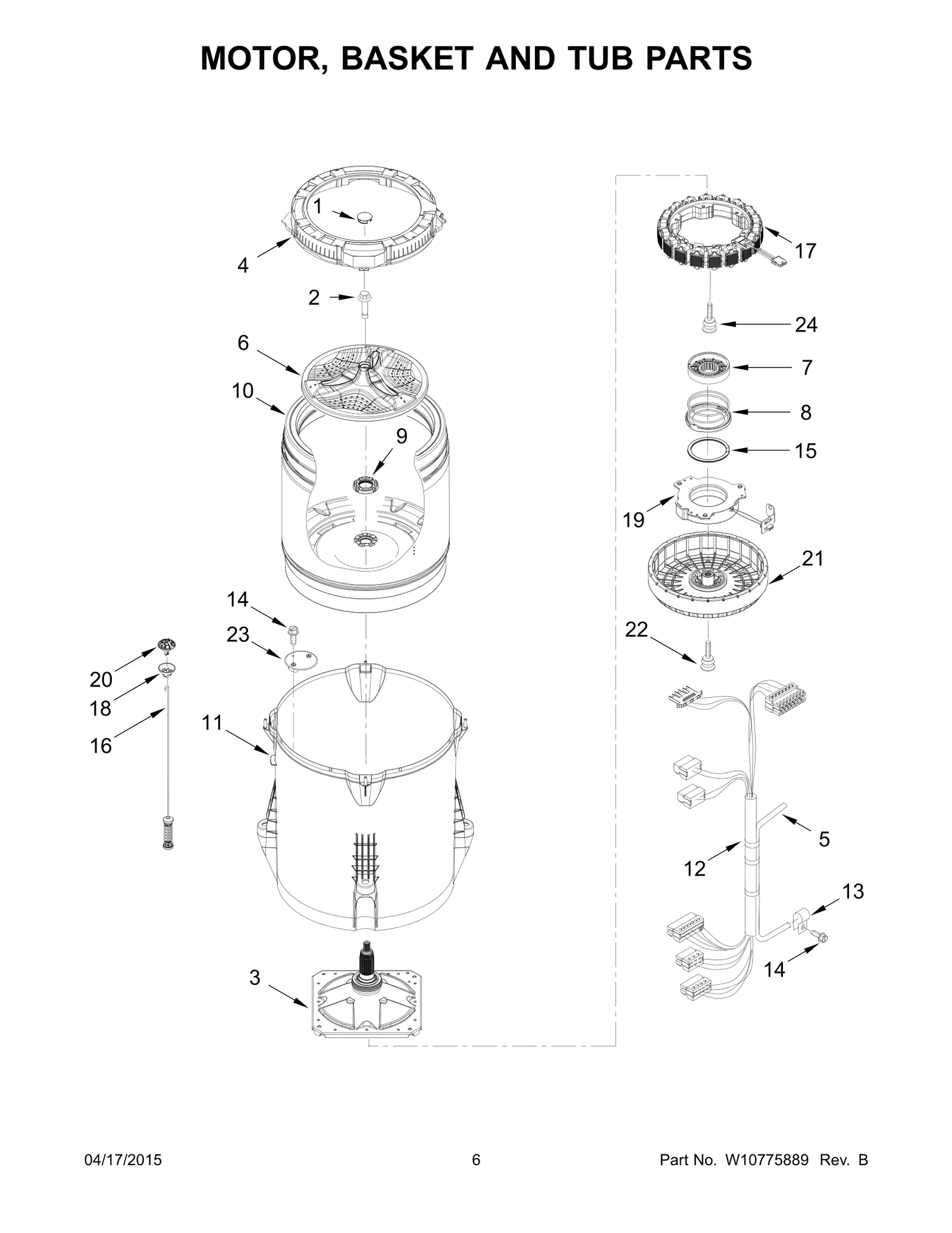 MOTOR, BASKET AND TUB PARTS