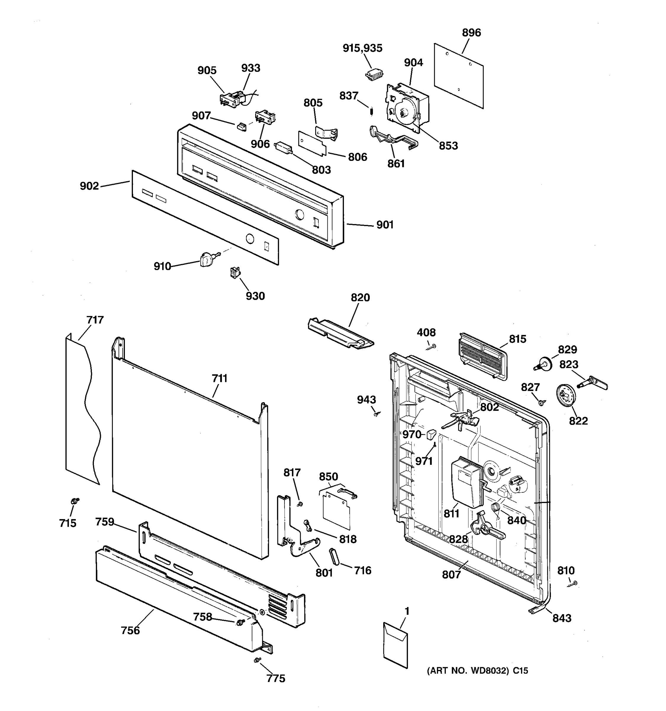 ESCUTCHEON & DOOR ASSEMBLY