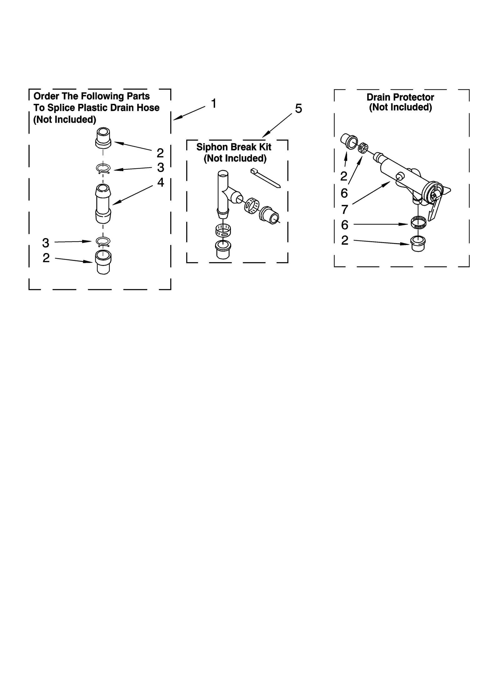 WATER SYSTEM PARTS, OPTIONAL PARTS (NOT INCLUDED)