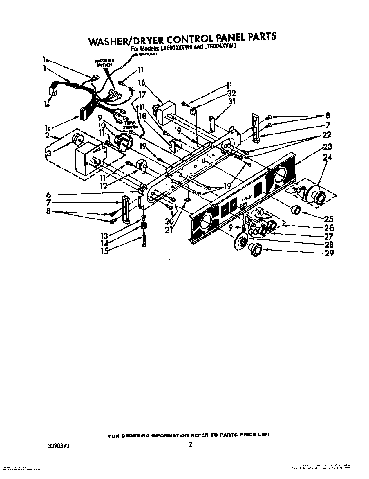 02 - WASHER/DRYER CONTROL PANEL