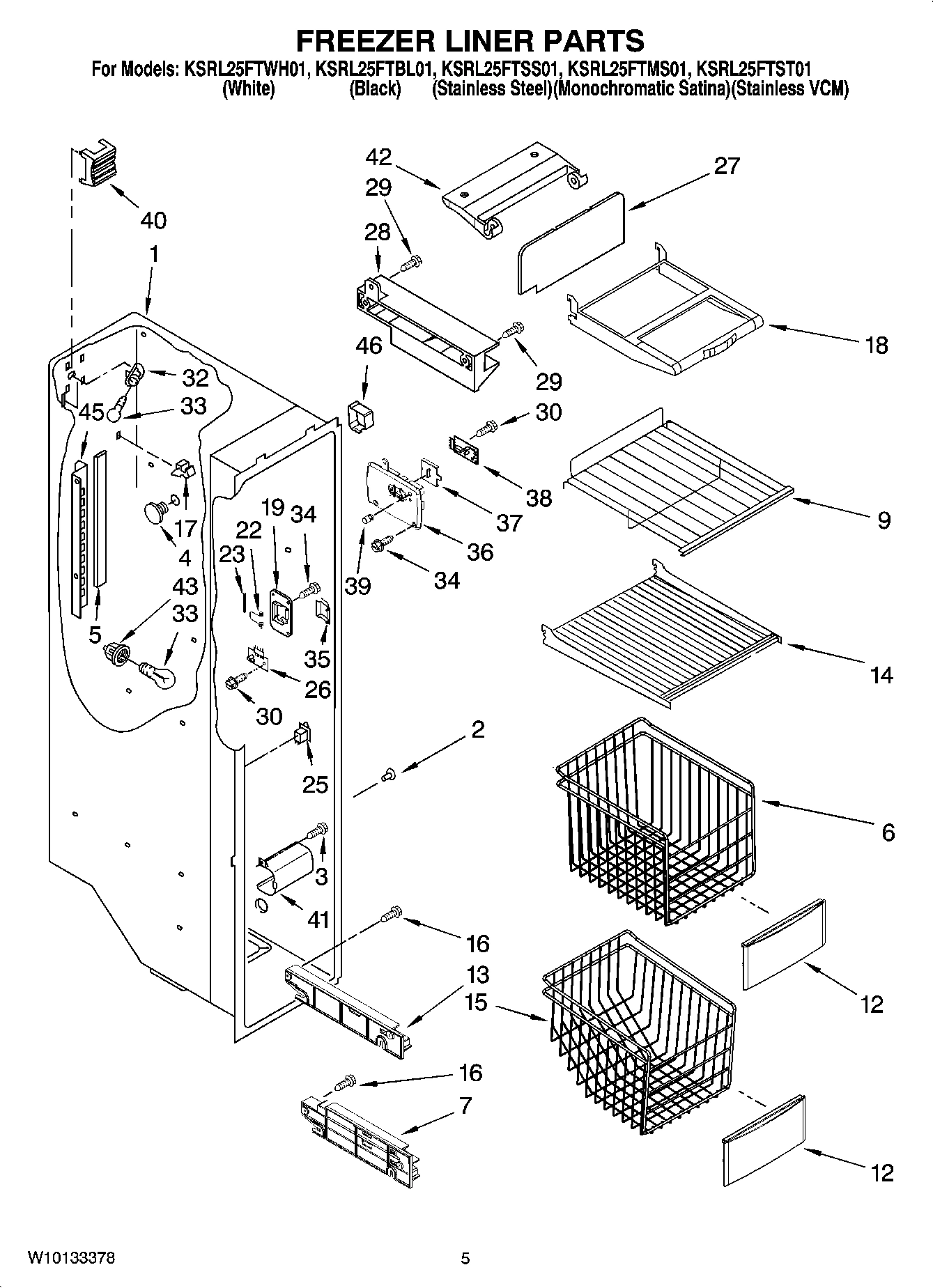 04 - FREEZER LINER PARTS