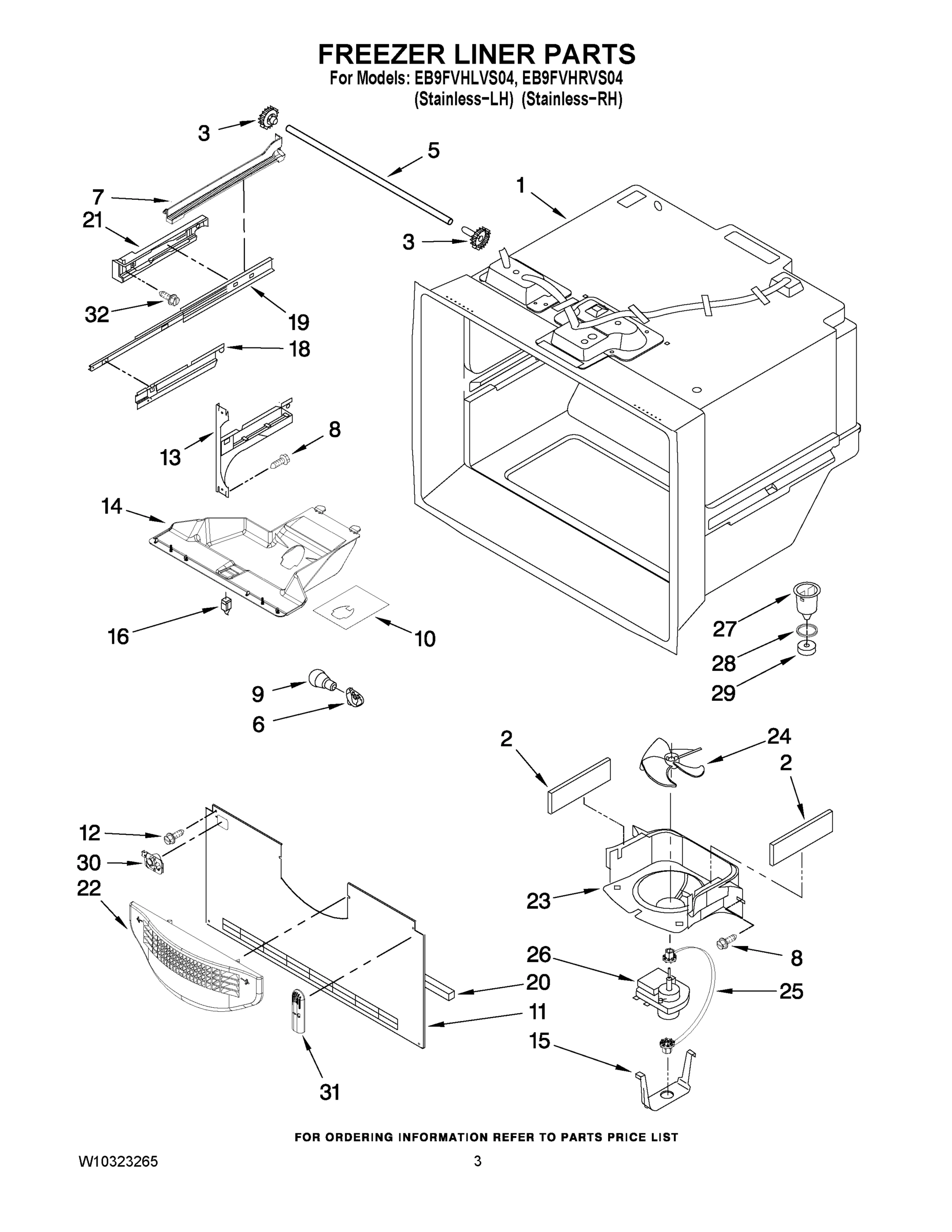 02 - FREEZER LINER PARTS