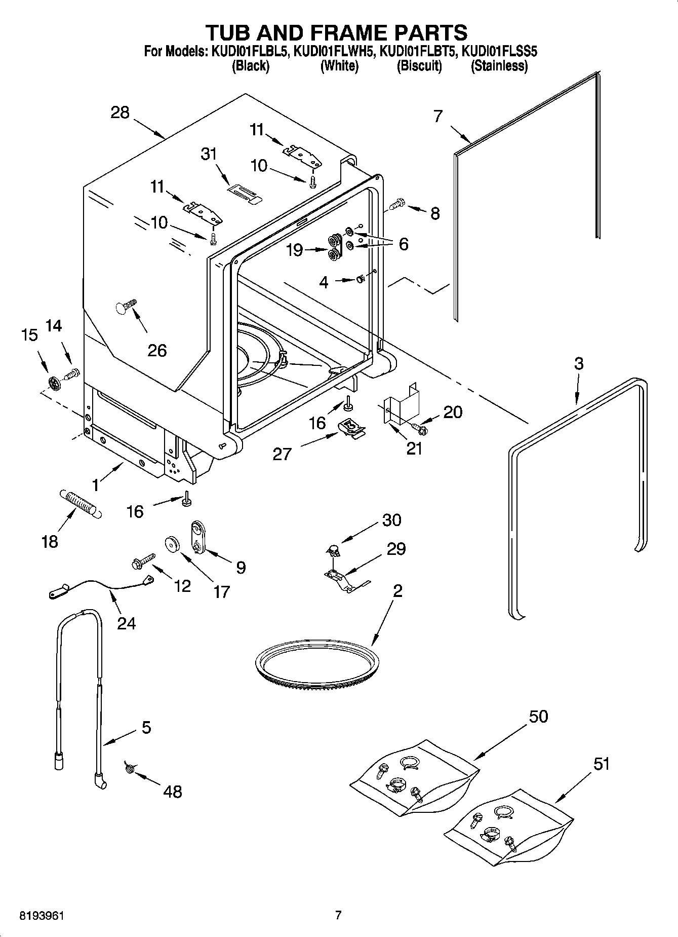 07 - TUB AND FRAME PARTS