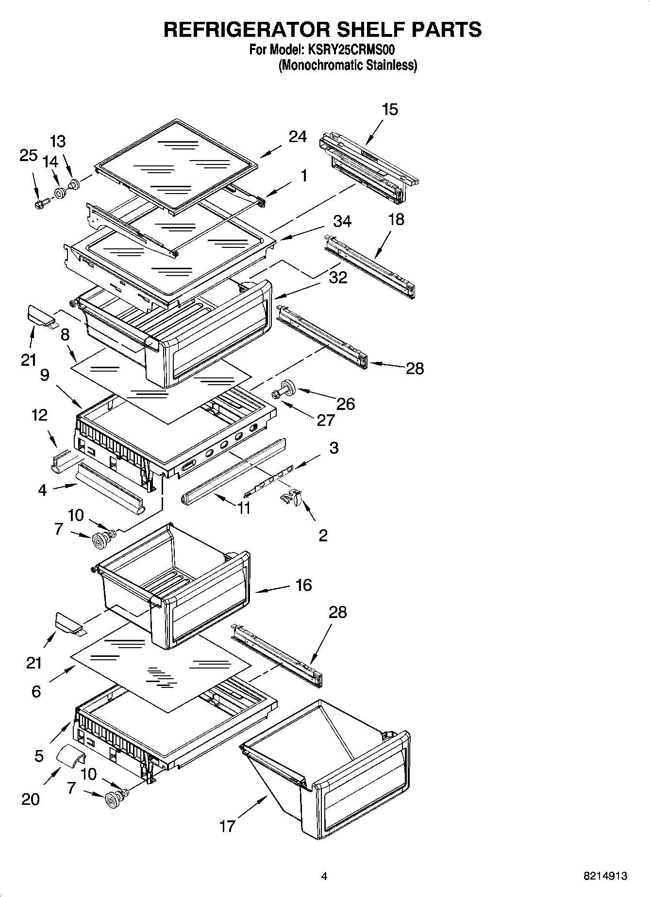03 - REFRIGERATOR SHELF PARTS