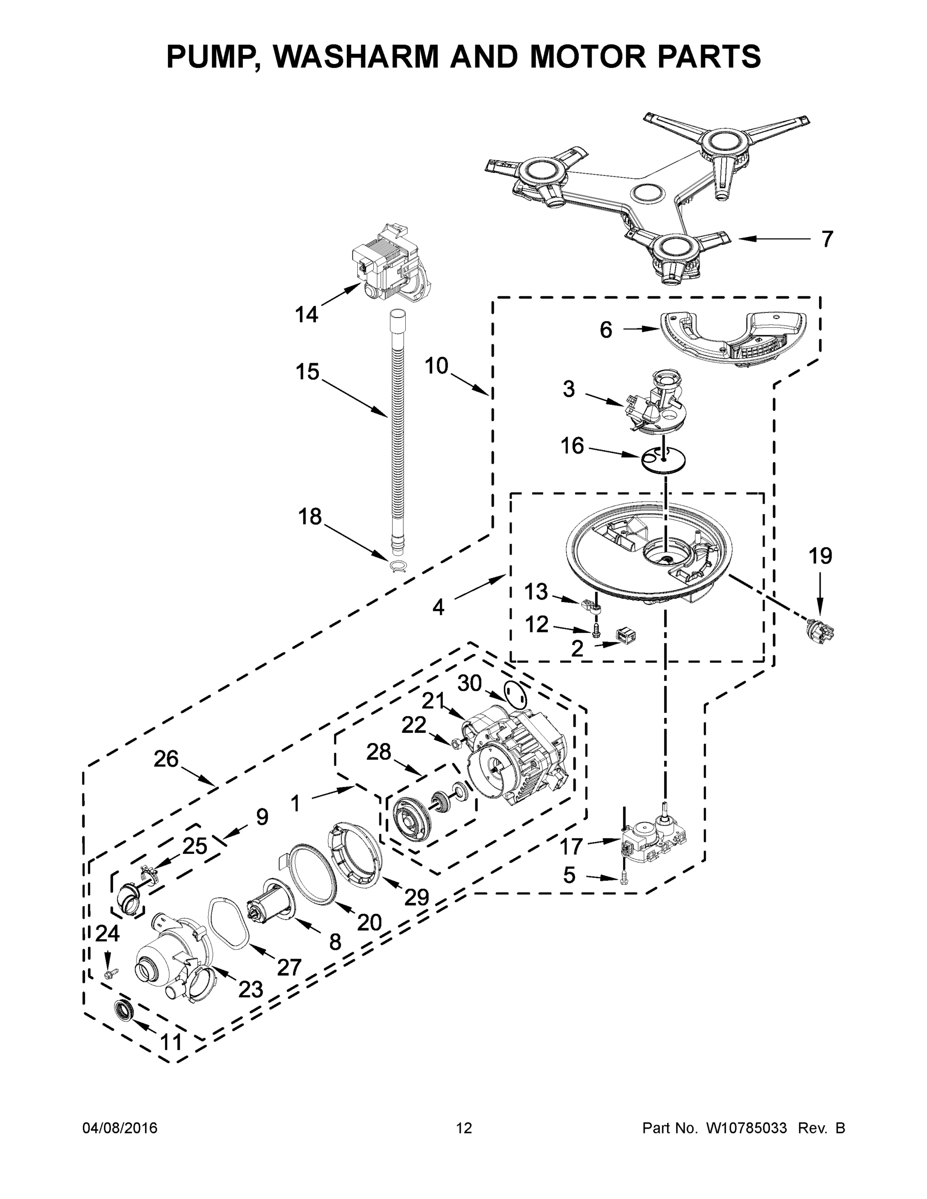07 - PUMP, WASHARM AND MOTOR PARTS