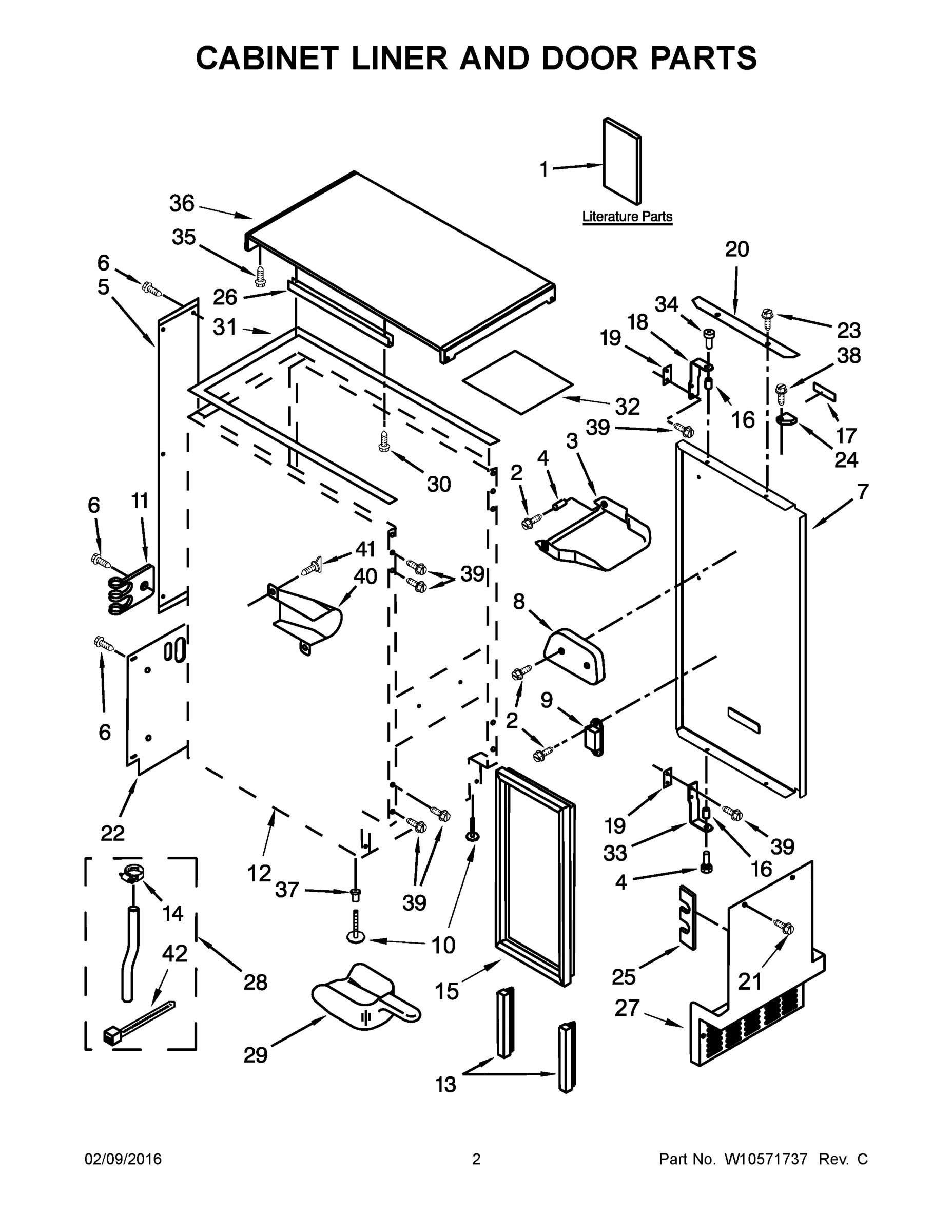 02 - CABINET LINER AND DOOR PARTS