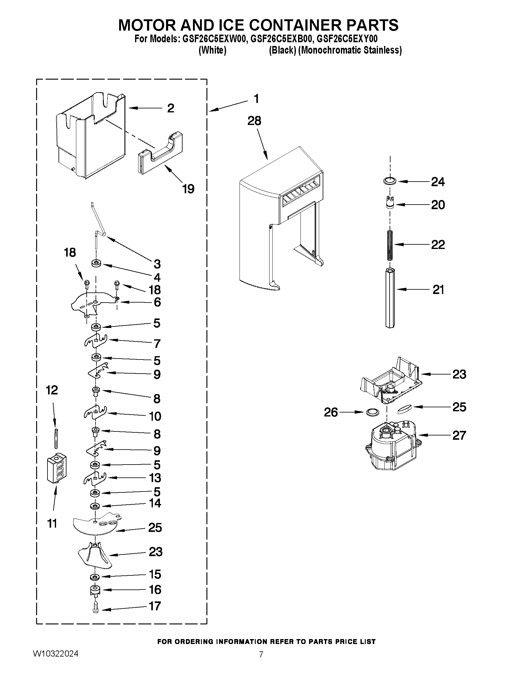 05 - MOTOR AND ICE CONTAINER PARTS