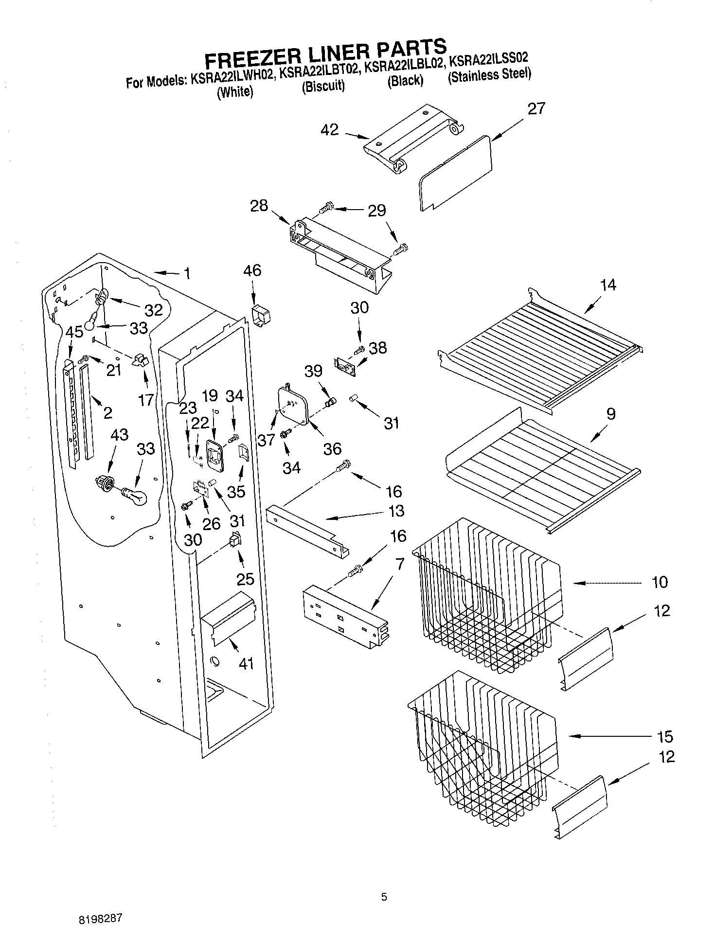 04 - FREEZER LINER PARTS